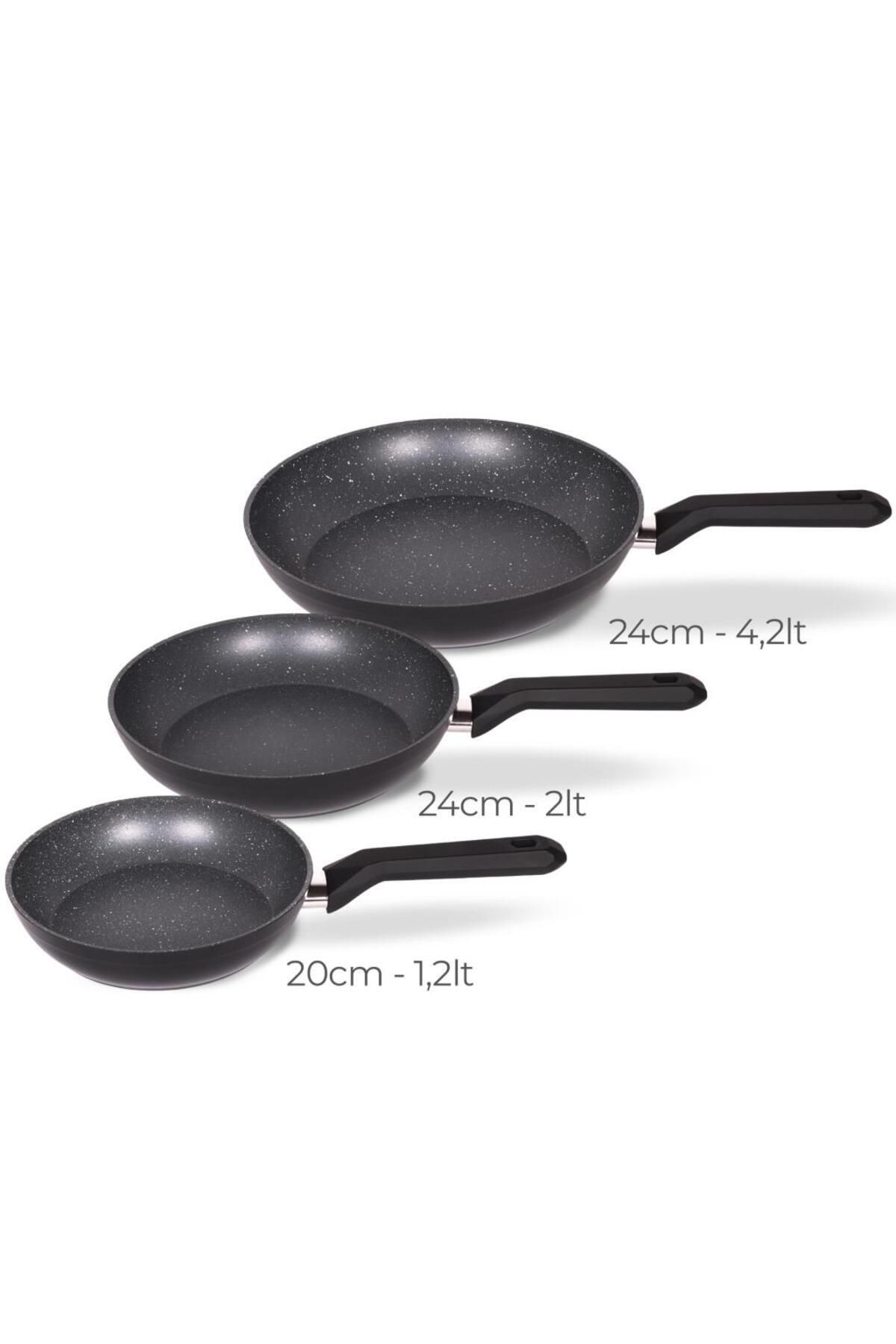 Serenk-Set Tigaie Granit Excellence - 3 Piese, 20-24-28 Cm Inductie 1