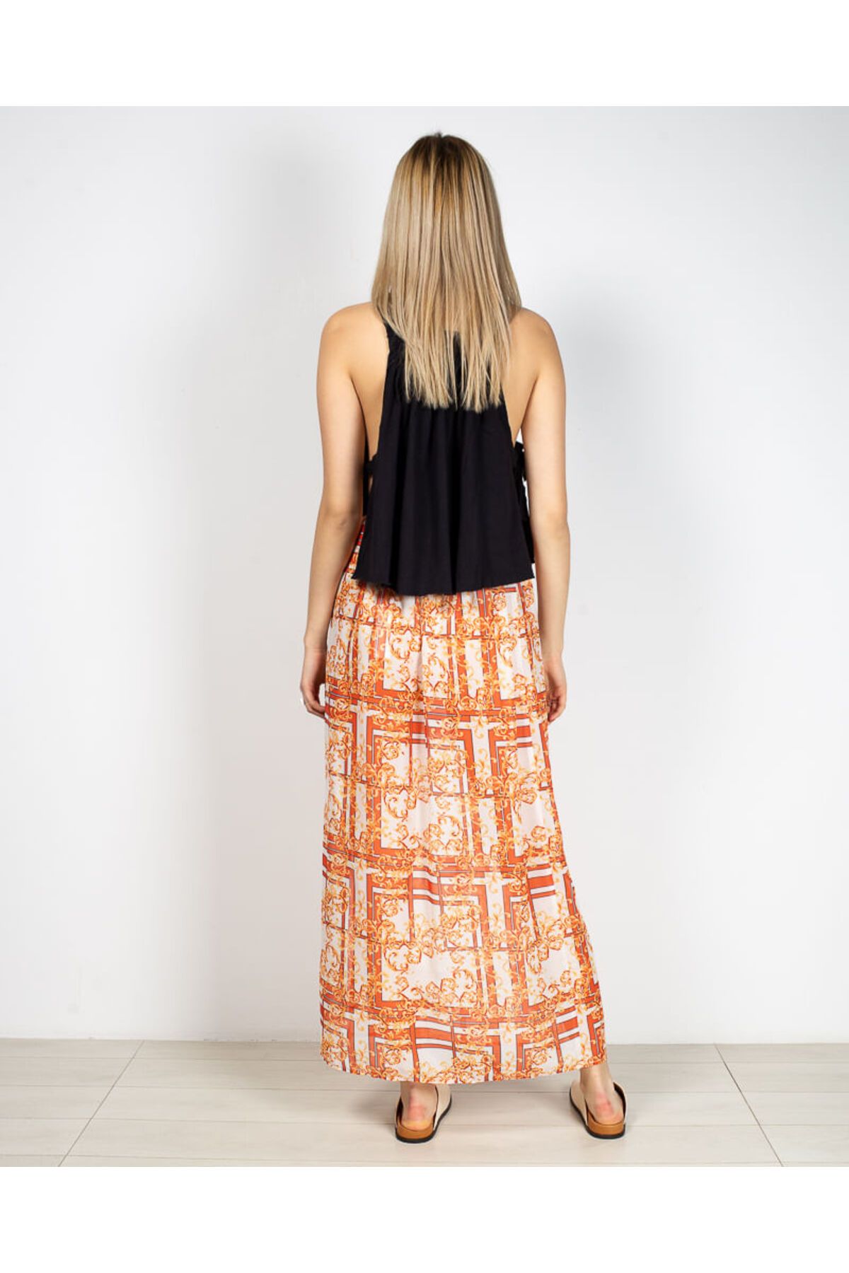 Miniprix-Wrap skirt with drawstring waist and print 22YEL04004 2