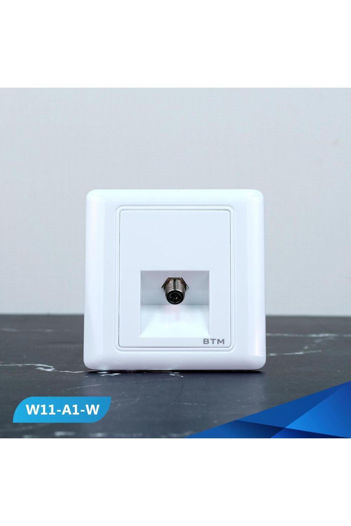Btm-Single white spiral TV socket -3 pieces 1