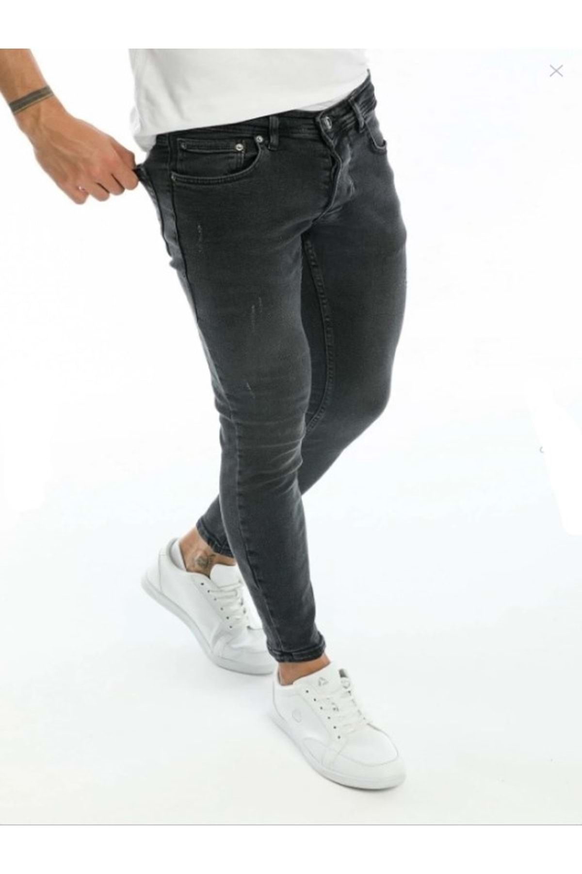 HACKER DENIM-Hacker Tom T902-720 Men's Denim Lycra Laser Cuffed Jeans - T902 - Anthracite 1
