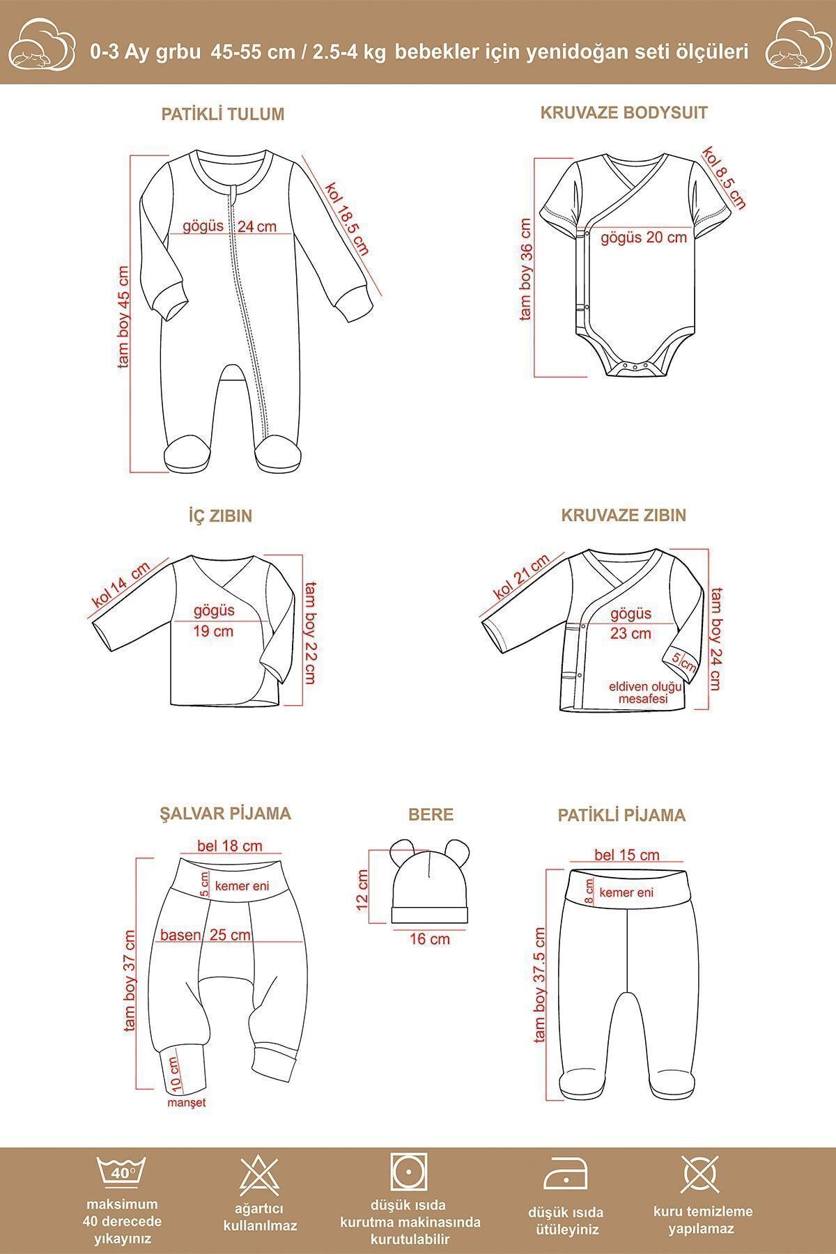 tinylamb Fluffy Bear Unisex 10 Parça %100 Pamuk Hastane Çıkışı Takımı Organik Pamuk Yenidoğan Set fotoğrafı 7 (önizleme)