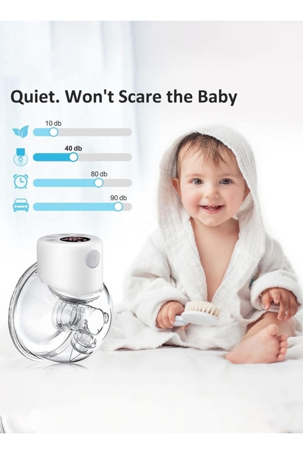 Cady One-2 Wearable Electric Breast Pump with LCD Display, 9 Levels and 2 Modes Rechargeable 3