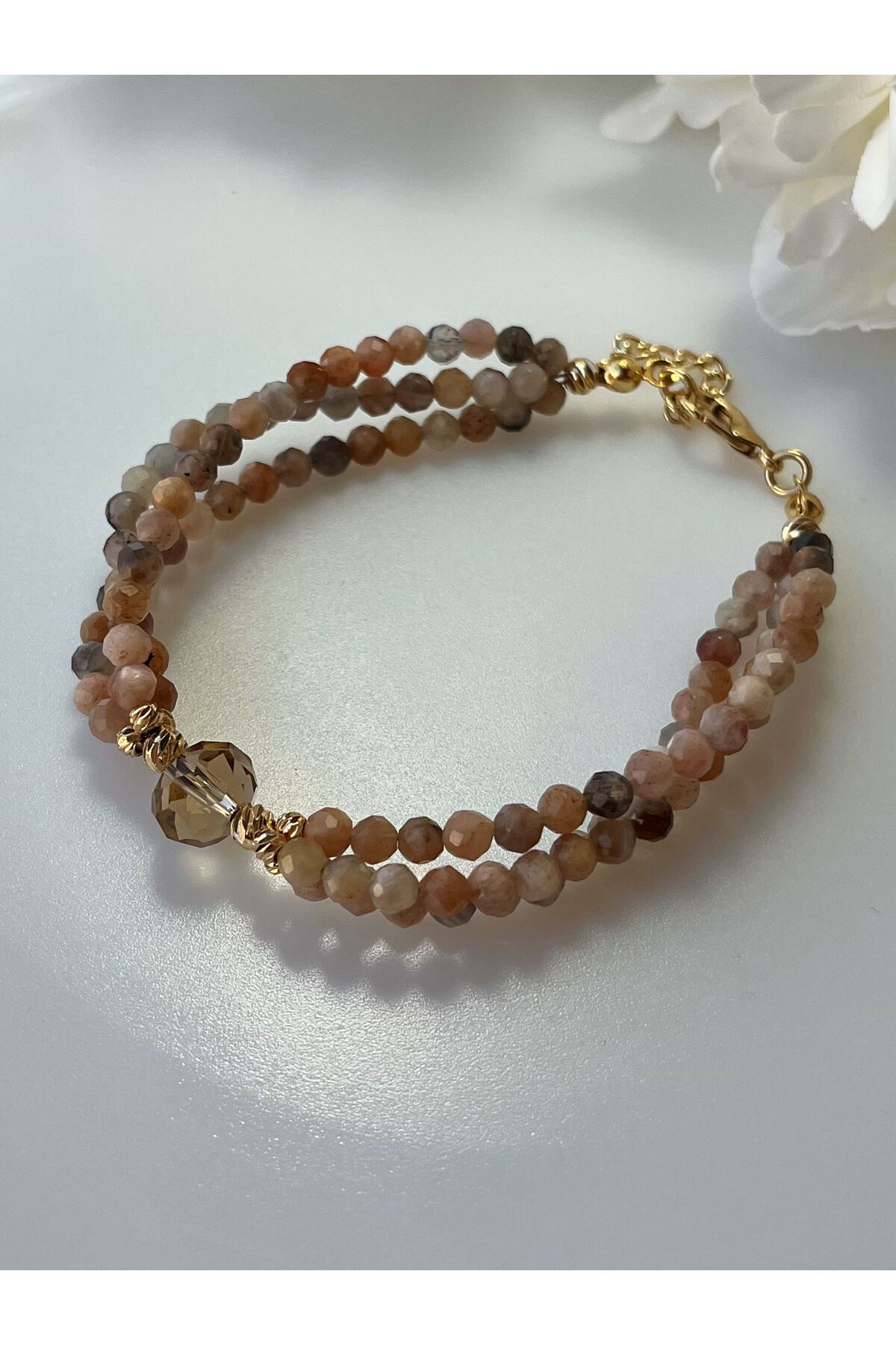 eyla collection Tasarım Doğal Aytaşı Bileklik 4 mm