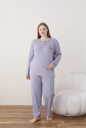 Lukitus Büyük Beden Battal İnterlok Kadın Pijama Takımı
