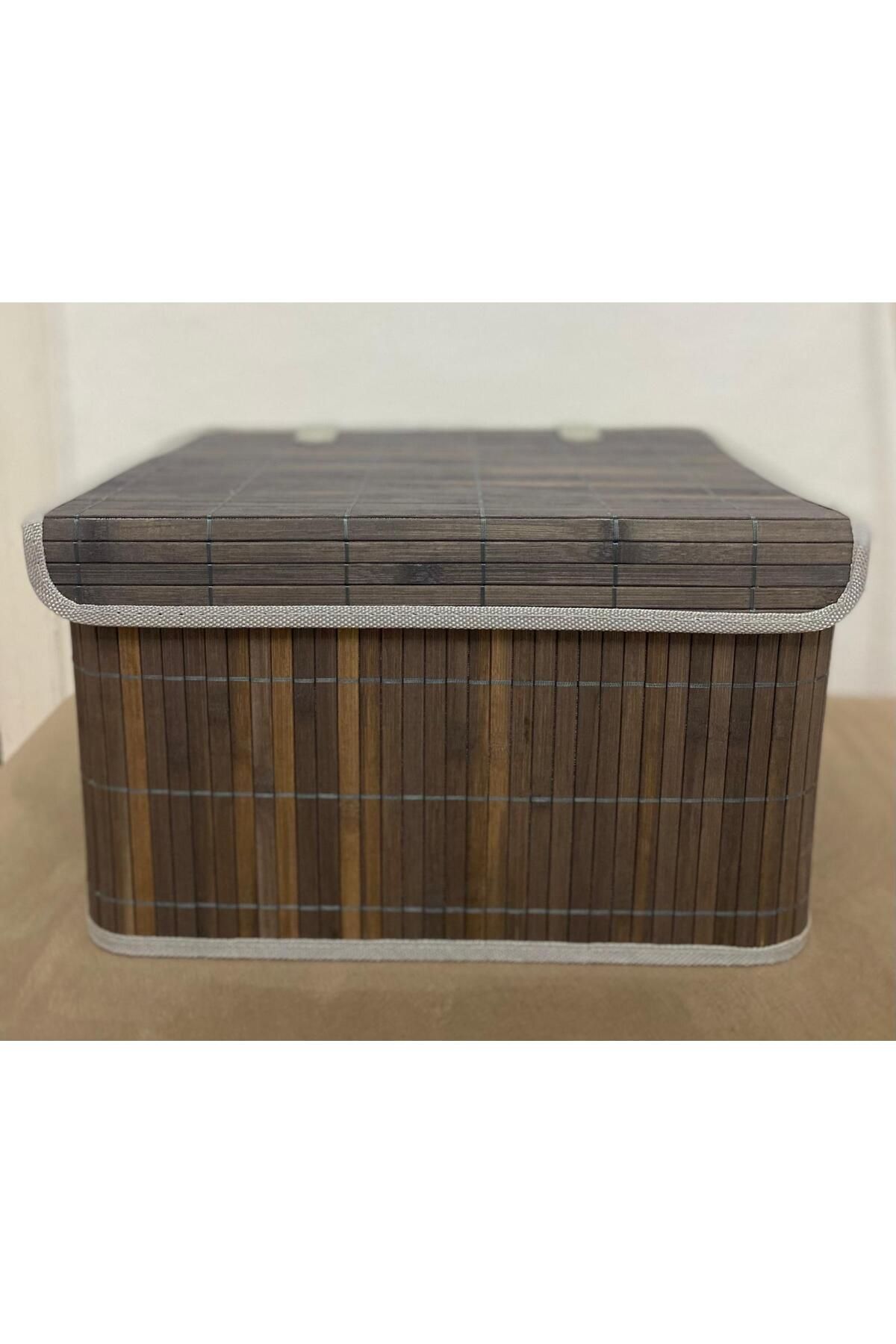 English Home Cutie De Depozitare Din Bambus Selina Antracit - 33x23x20 Cm - Mărime unică