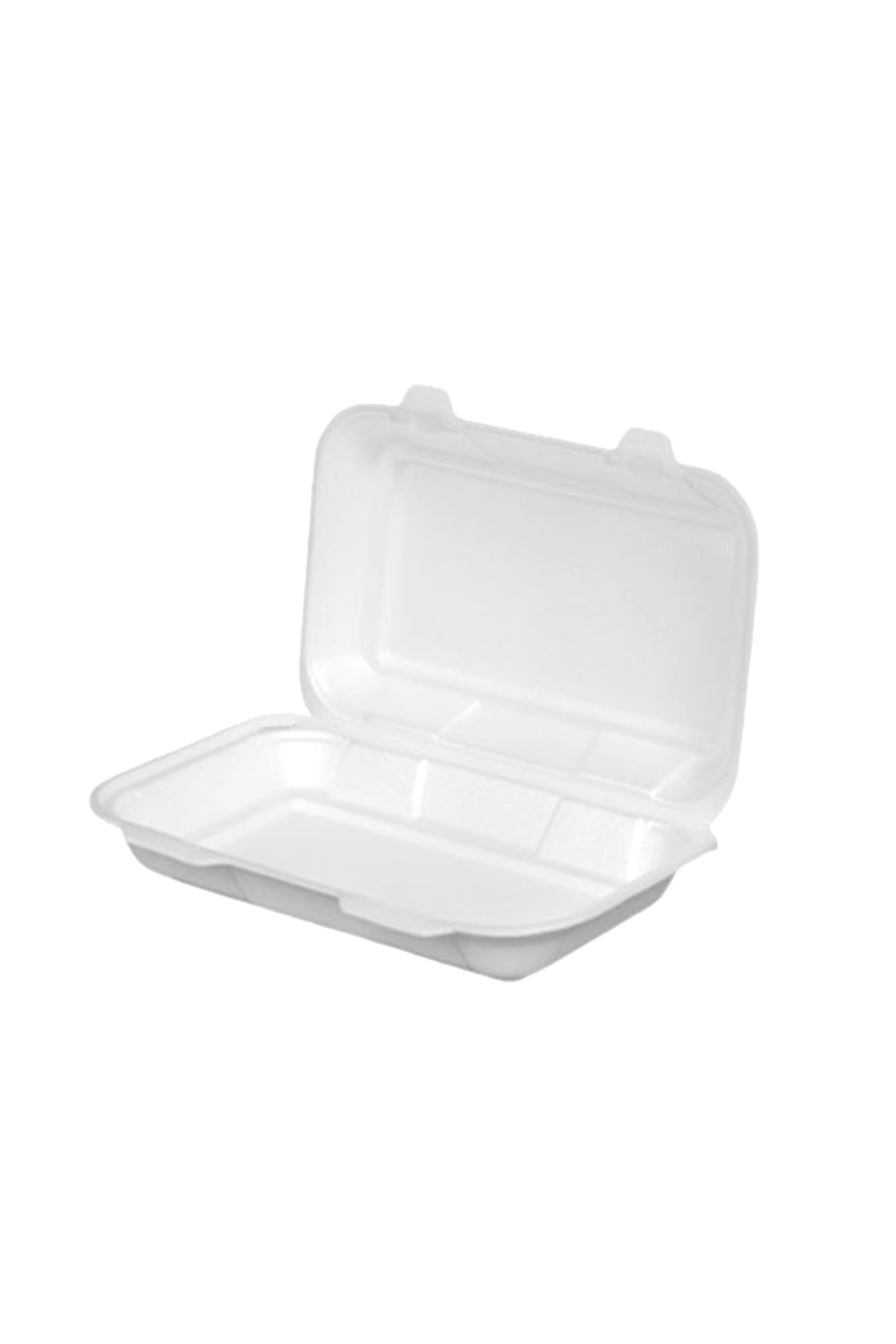 TiriStore Tiri Store Bölmesiz Sandviç Kapaklı Köpük Tabak ( mod 36 d) 100 Adet  Beyaz