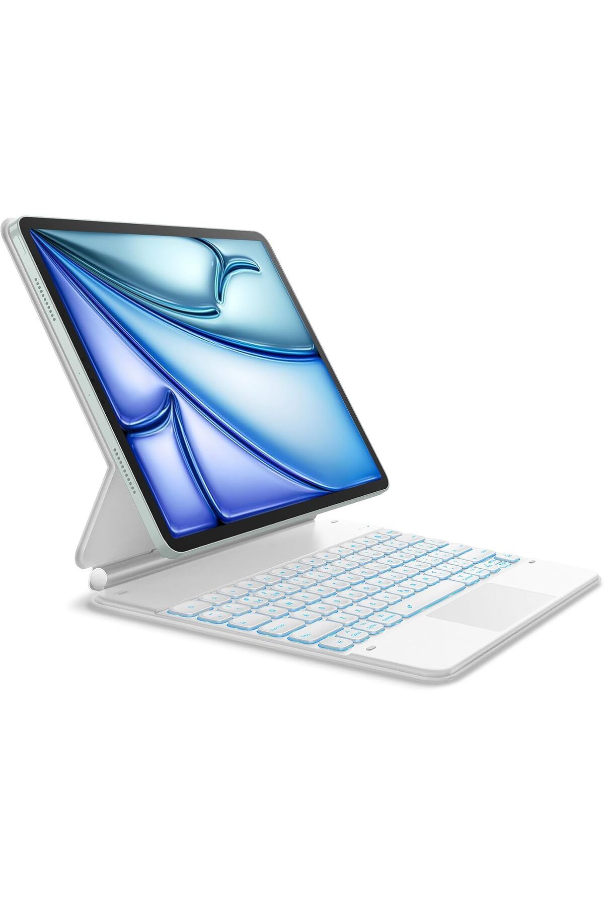 Fogy Apple İpad Air 11 2024 M2 6. Nesil Uyumlu Magic Keyboard Işıklı Klavyeli Kılıfı