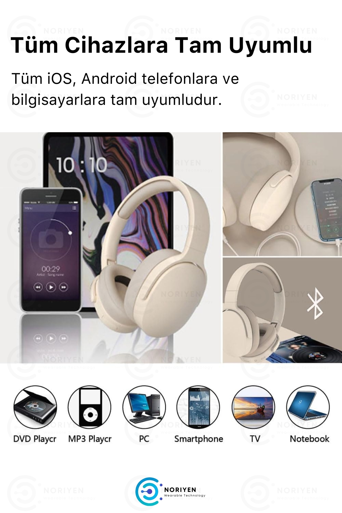 Yeni Nesil Ergonomik Konfor Modeli Mikrofonlu Ofis Gaming Kulak Üstü Kablosuz Bluetooth Kulaklık