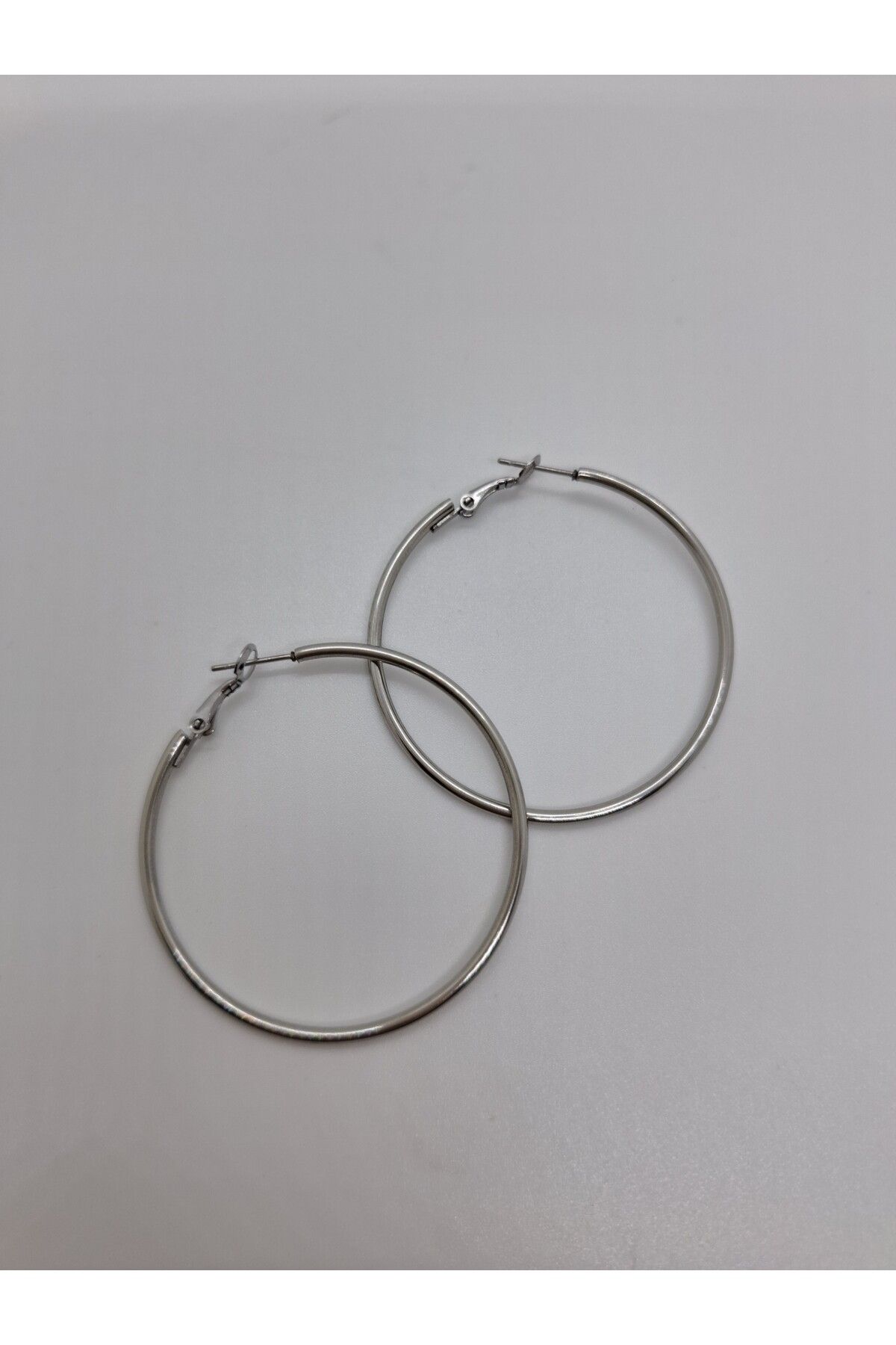 stainles steel-Steel Ring Earring 5 cm 2