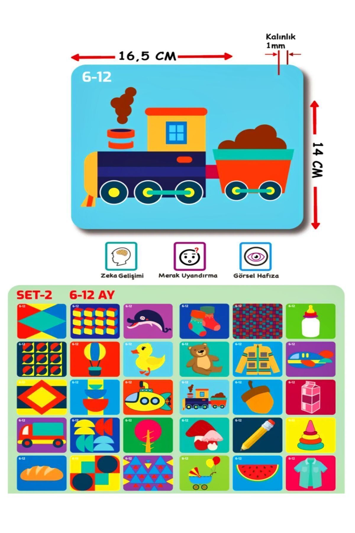 a v d a Diytoy Bebeğimin Ilk Zeka Kartları Set-2 / 6-12 Ay Eğitici Kartlar fotoğrafı 3 (önizleme)