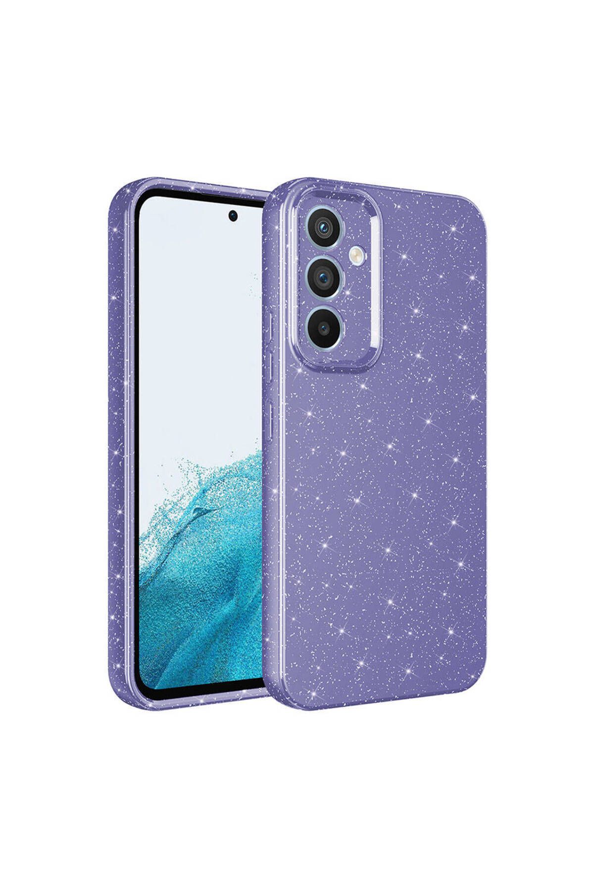 Kupa Samsung Galaxy A55 Kılıf Kamera Korumalı Simli Parlak Darbe Emici Şık Silikon Kapak