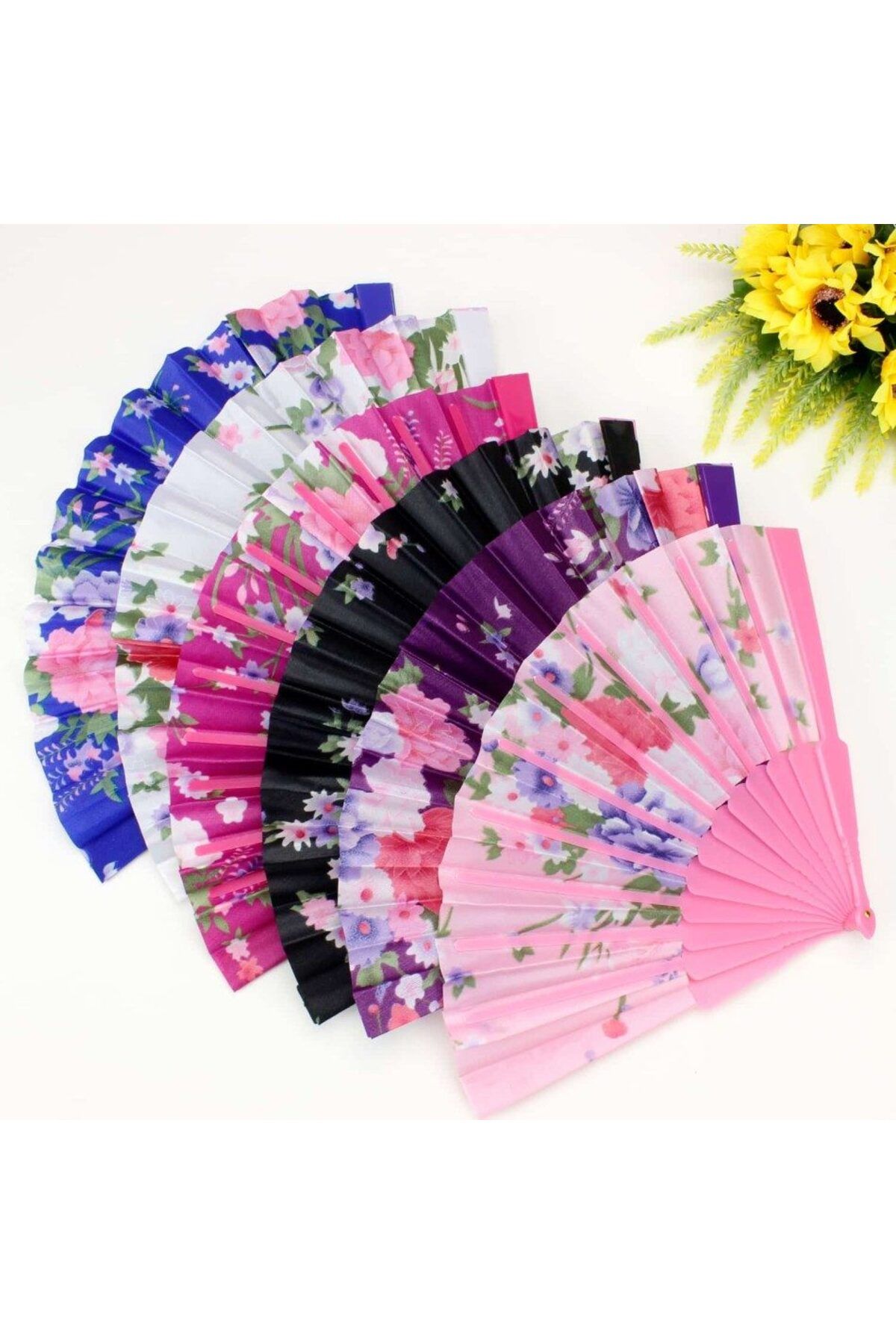 Easy Tedarik Plastik Kumaş Yelpaze 12 li Karışık 038