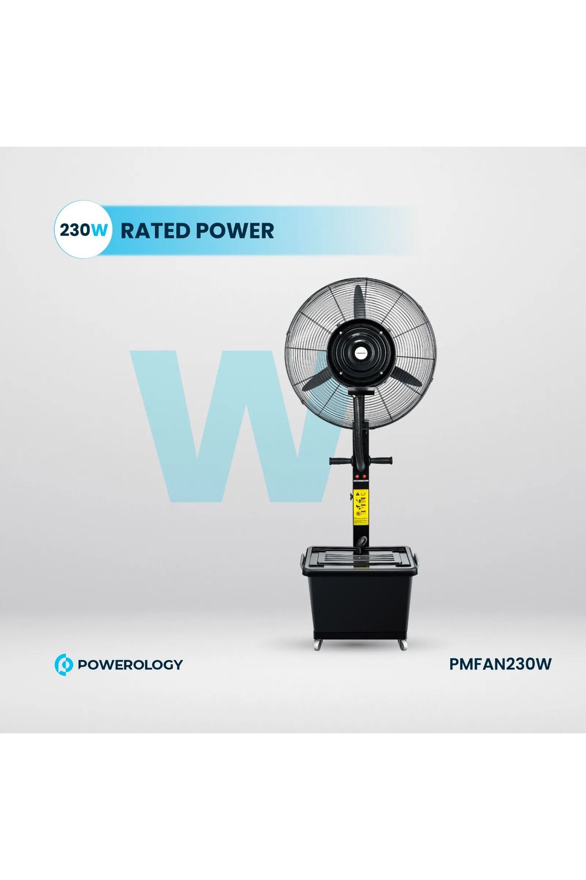 Powerology-230W Mist Fan With 26 Inches Stand And 40L Water Tank - Black 6