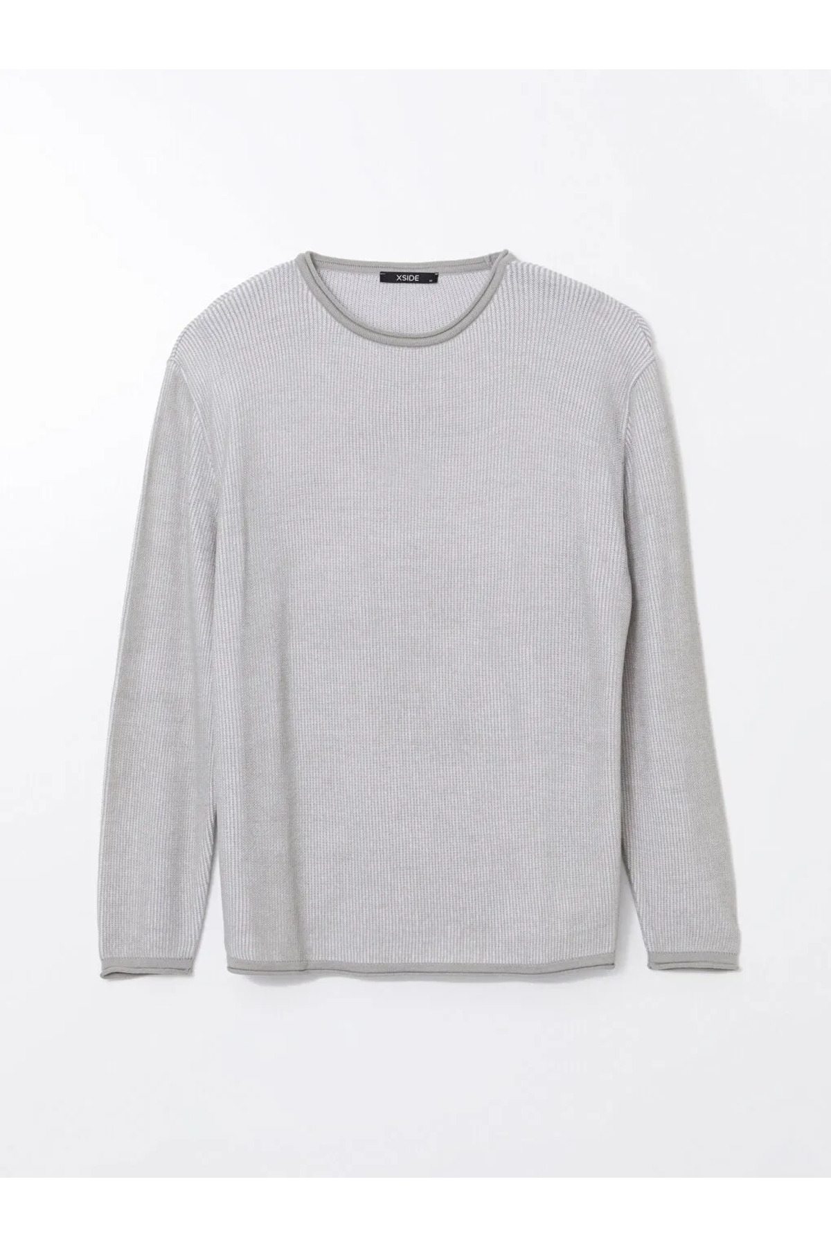 LC Waikiki-Xside Gray Crew Neck Long Sleeve Men's Knitwear Sweater 1