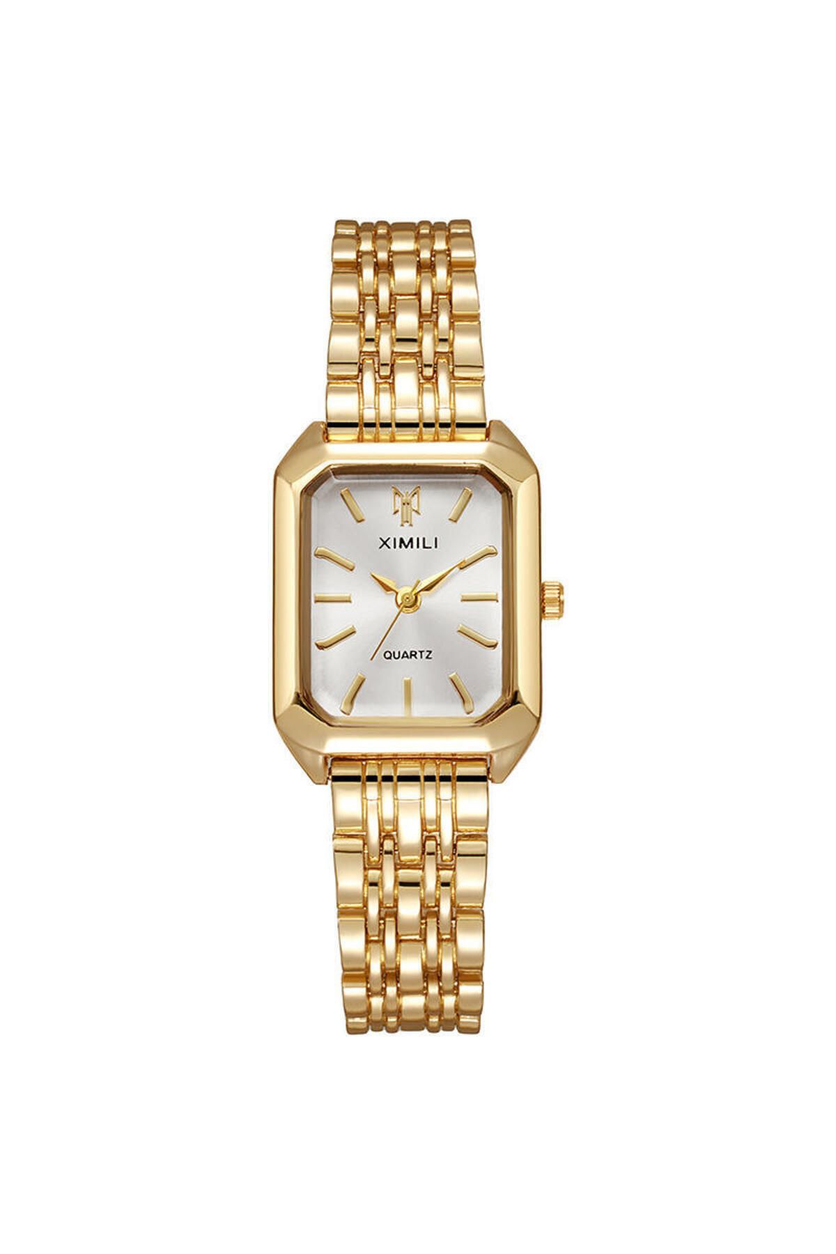 QUARTZ-Elegant Women's Watch with Rectangular Dial, Stainless Steel Watch, 22mm Dial 12mm Band 4