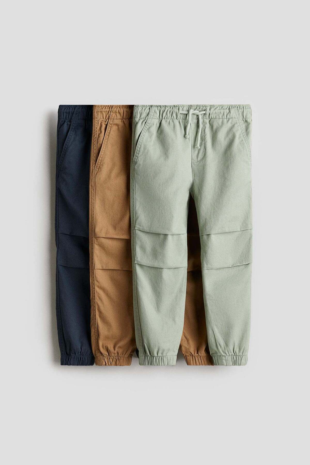 H&M-3-pack cotton joggers 2