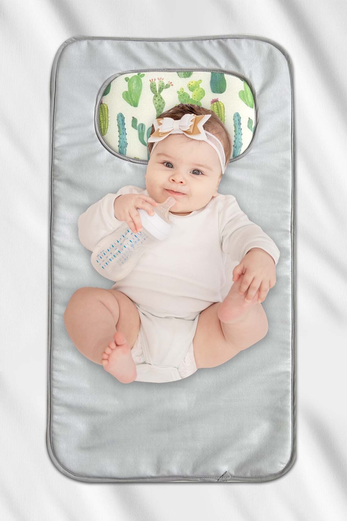 Rivaİstanbul Kaktüs Desenli Yenidoğan Alt Açma Değiştirme Pedi Minderi Örtüsü fotoğrafı 6 (önizleme)