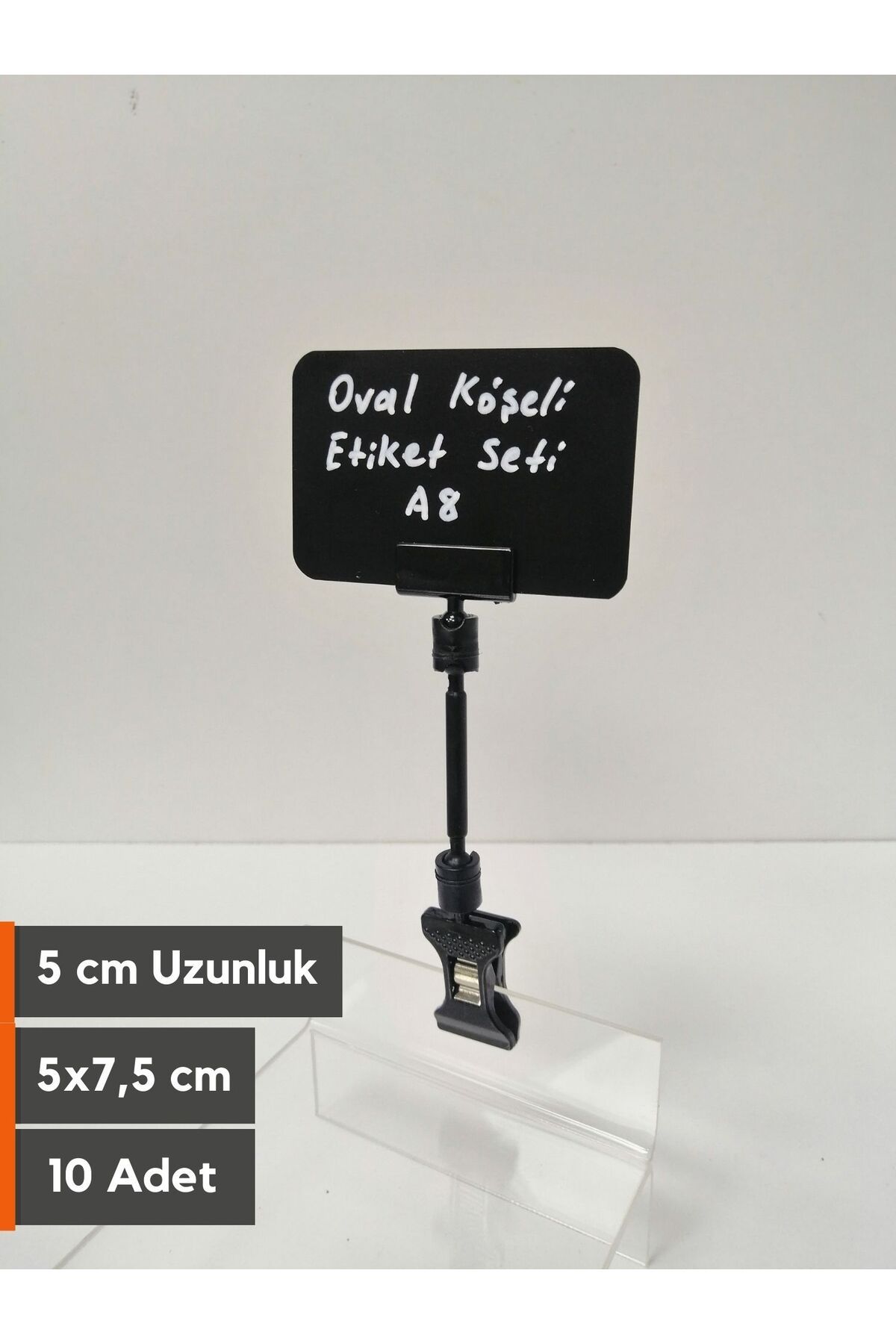 Şeffaf Etiket Etichetă Neagră Ovală A8 Ștergabilă Și Suport Pentru Etichete Cu Zăvor Set De 5 Cm Lungime Kit De Etichete 10 Buc. - One Size