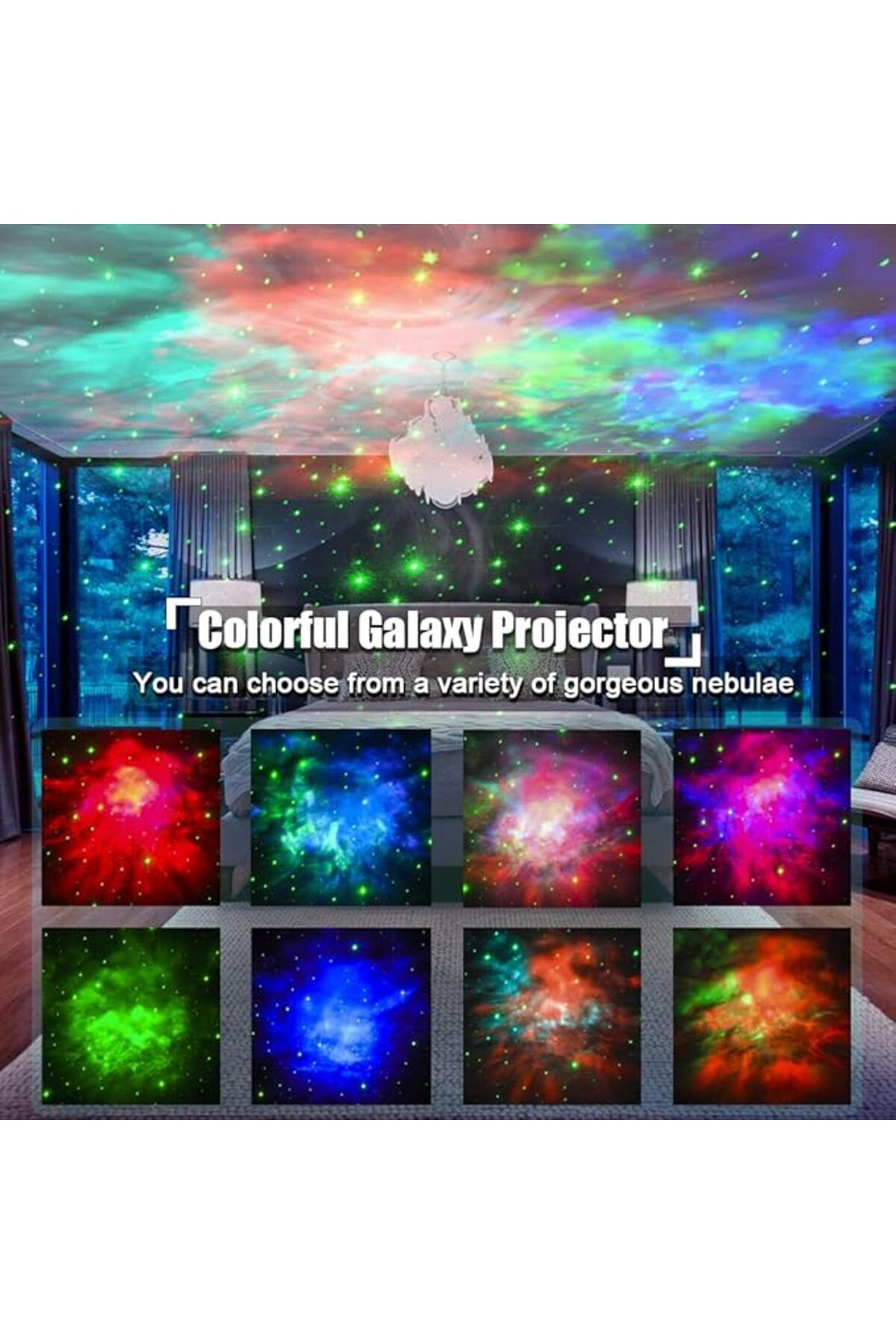 AWH-Galaxy Light Projector – Starry Night Lamp with Timer & Remote, Adjustable 2