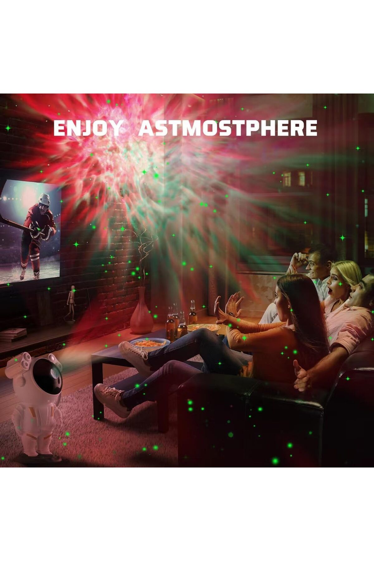 AWH-Star Projector Night Light, Astronaut Galaxy Lamp, 360° Rotation, Remote & Timer 6