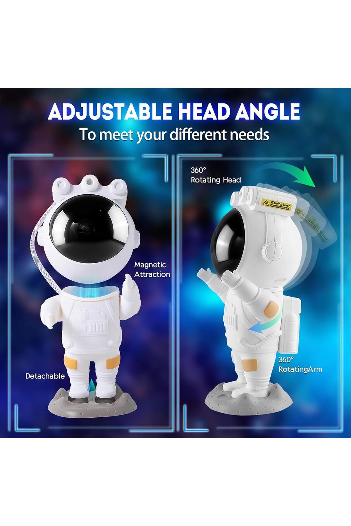 AWH-Astronaut Galaxy Star Projector Starry Night Light with Nebula, Timer, Remote 3