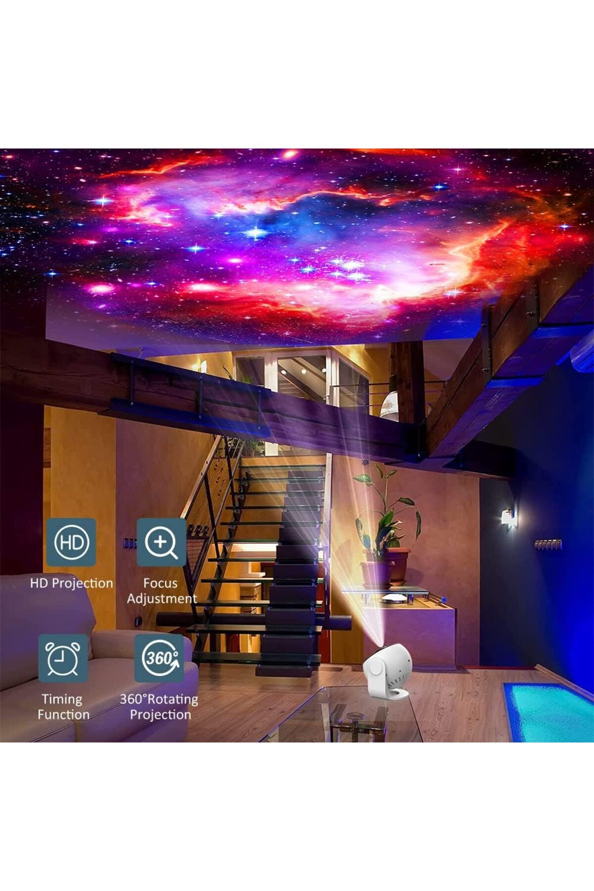 COOYA-Star Projector, Planetarium Projector for Bedroom with 4K Replaceable 13 Discs 360 Degree Rotation 4