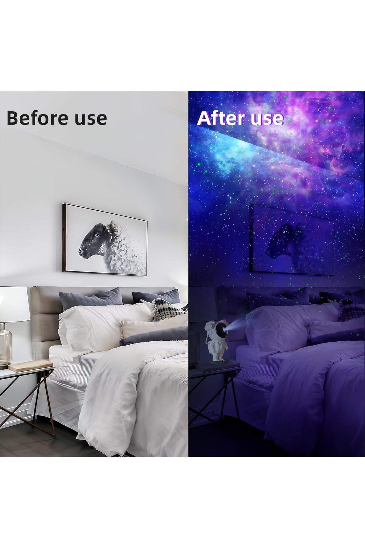 AWH-Star Projector Night Light, Astronaut Galaxy Lamp, 360° Rotation, Remote & Timer 5