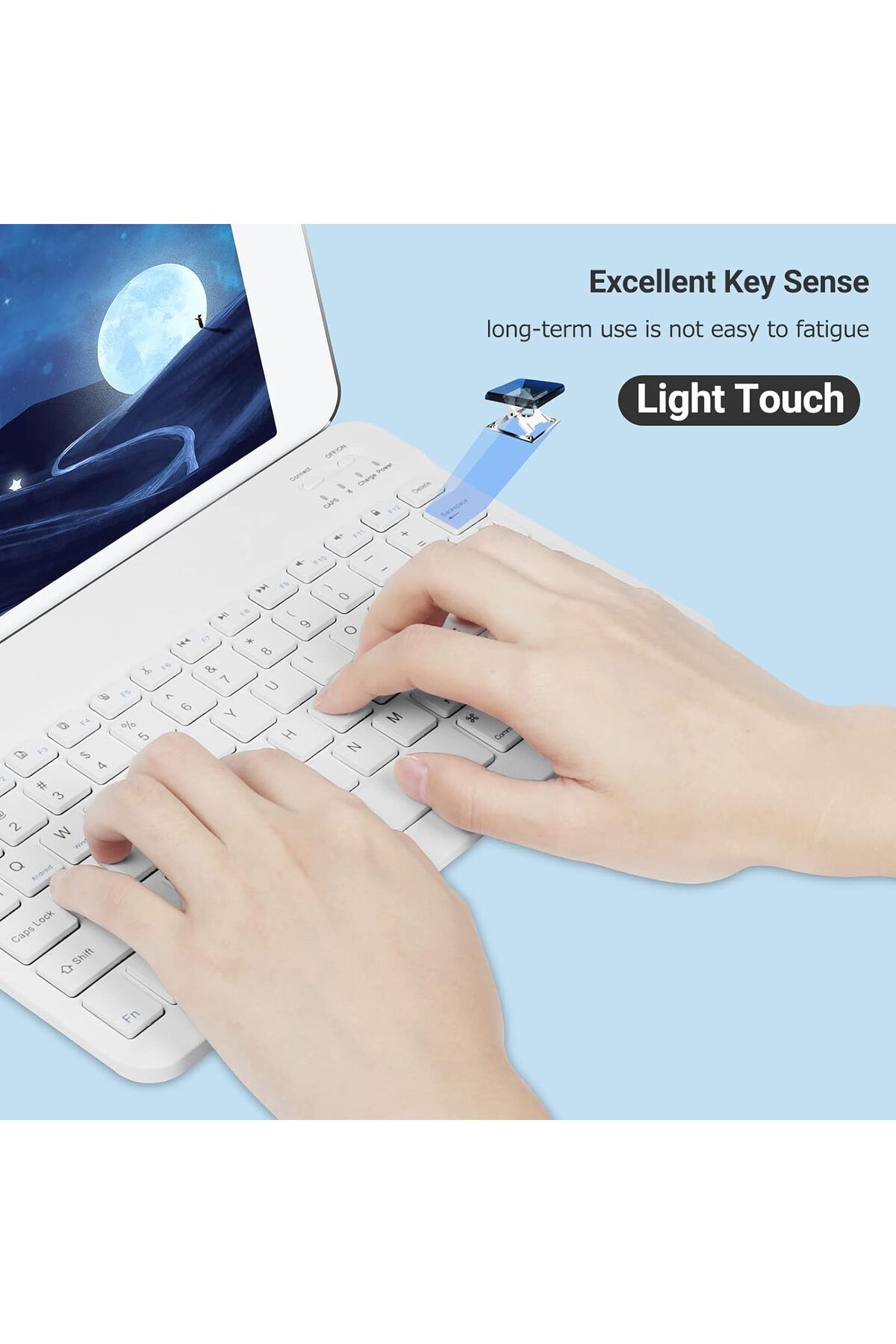 AWH-Wireless Bluetooth Keyboard Mouse Combo, Ultra-Thin 2.4GHz Set, iOS, Android & Windows (White) 5