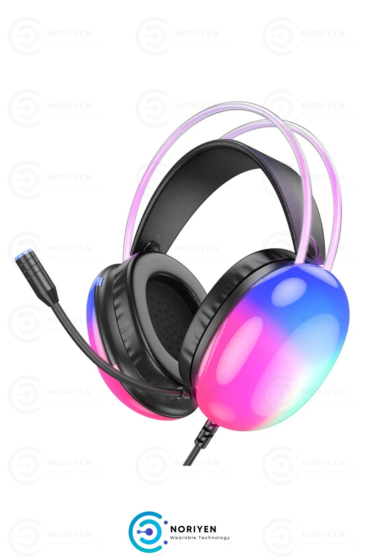 PG 580 Pro Gaming Premium Mikrofonlu RGB LED Işıklı 5.3 Bluetooth Kablosuz Kafa Üstü Oyuncu Kulaklık