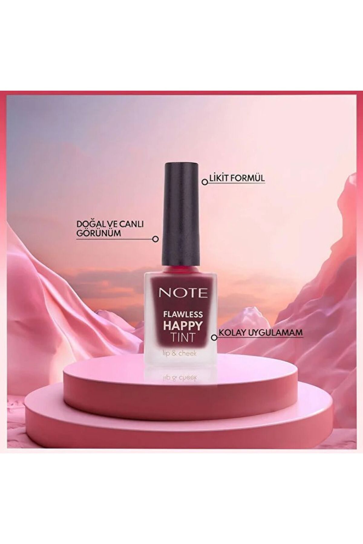 NOTE-Flawless Happy Tint Lip & Cheek 03 Sweet Pink Liquid Blush Pink 1 Piece 4