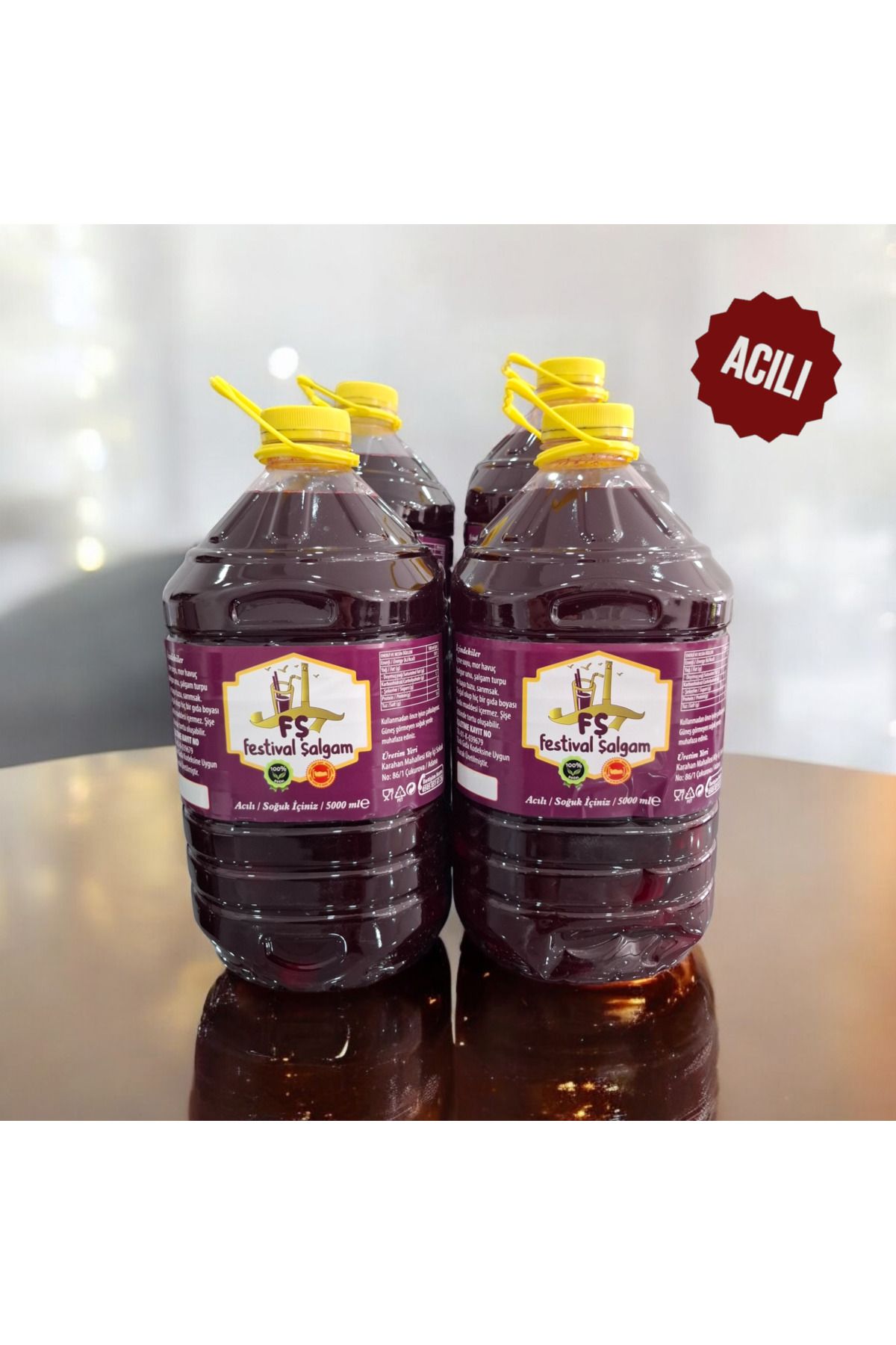 FŞ FESTİVAL ŞALGAM 4×5 litre %100 doğal acılı taneli şalgam
