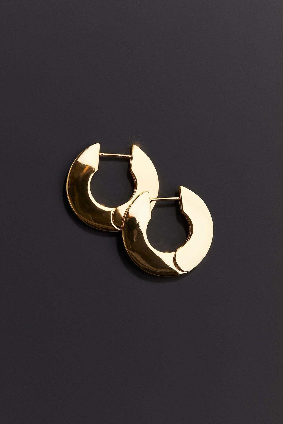 H&M-Gold-plated hoop earrings 6