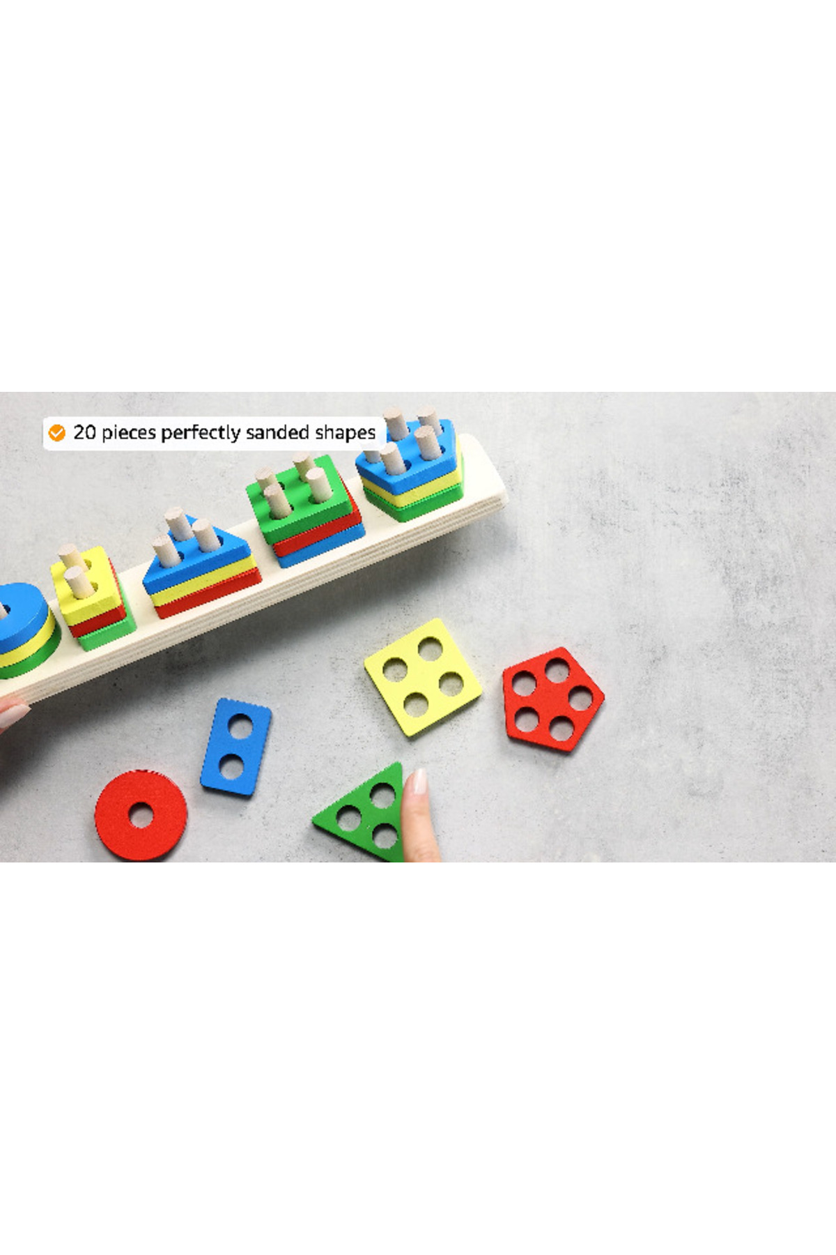 اسباب‌بازی‌های چوبی مرتب‌سازی و چیدن برای کودکان ۱ تا ۳ ساله، هدیه آموزشی مرتب‌ساز شکل