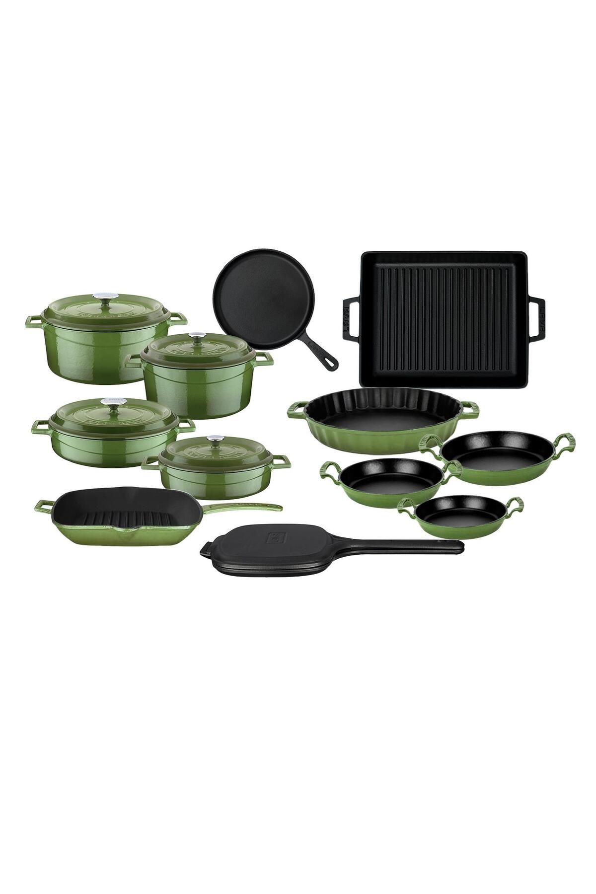 Lava-Cast Iron 12X Trendy Series 17 Piece Cookware & Pans Set 2