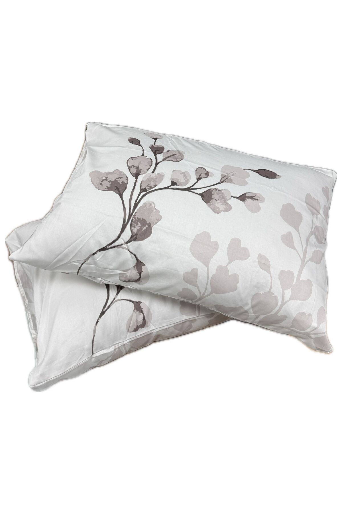 Clasy-Ranforce 2 Pcs White Coffee Floral Pillowcases 1