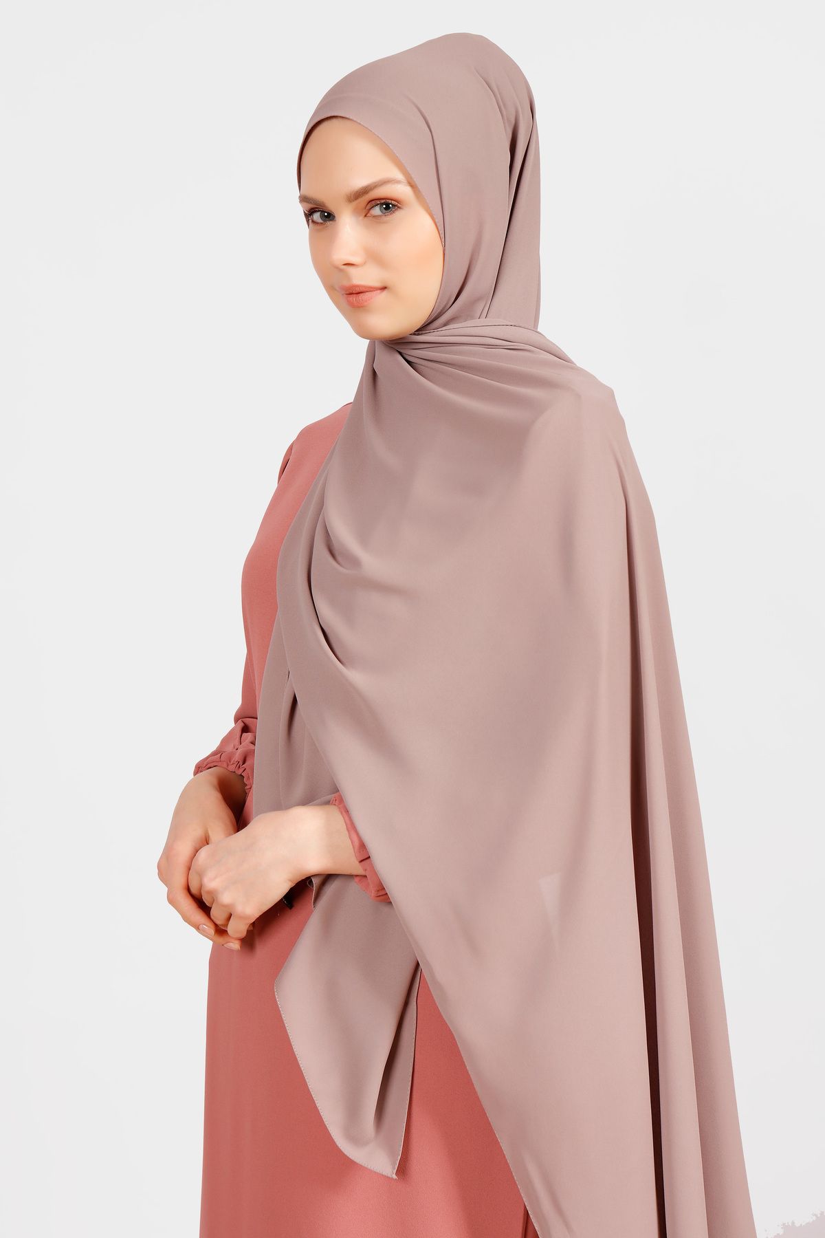 Differenza-Light Mink Crepe Chiffon Shawl 2