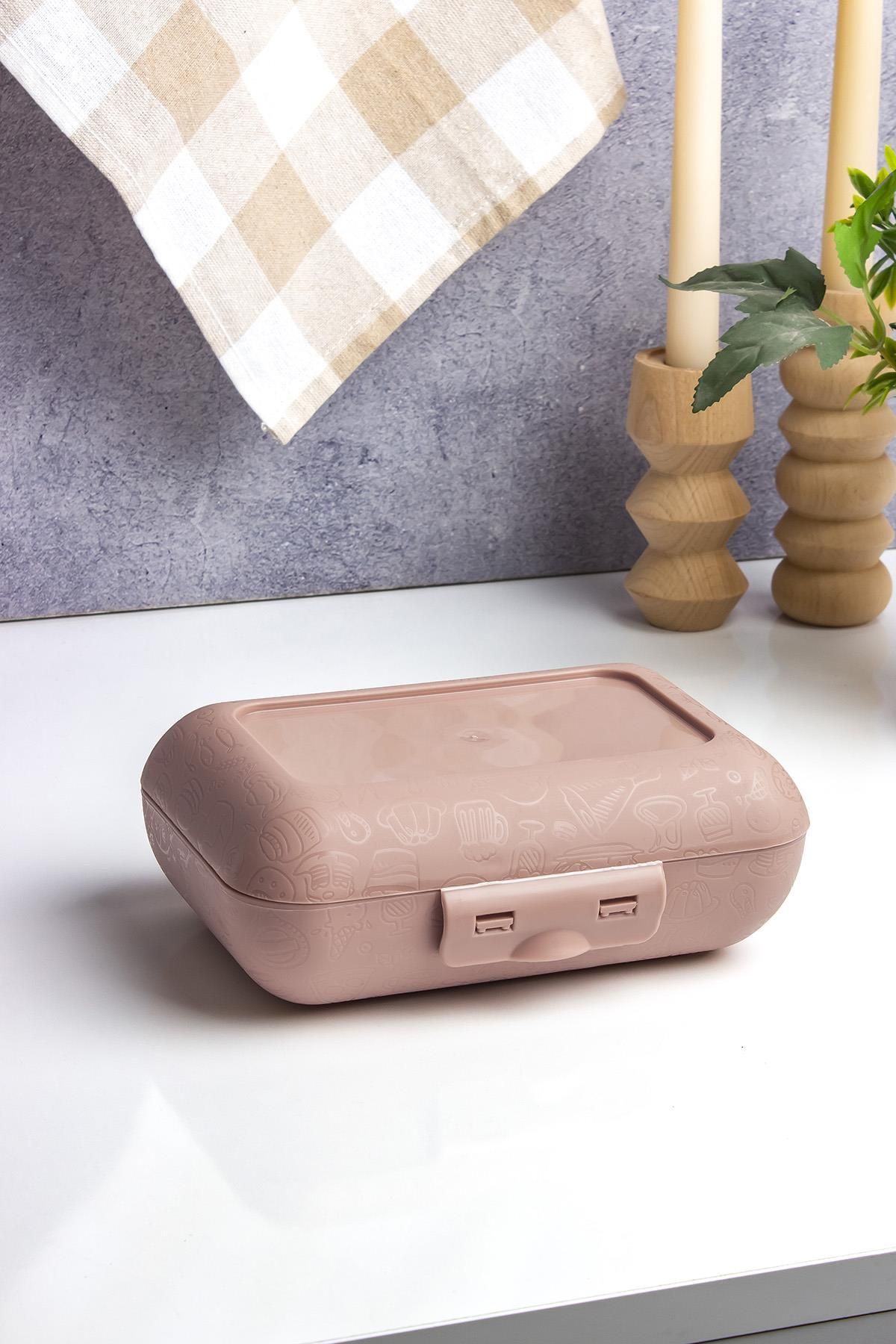 Okyanus Home-Powder Lunch Box 2 Layers 5 Compartments Lunch Box with Self Fork and Spoon 4