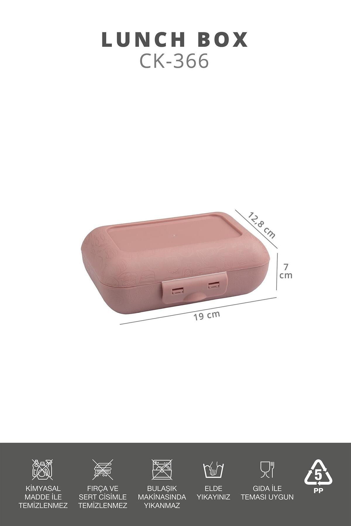 Okyanus Home-Powder Lunch Box 2 Layers 5 Compartments Lunch Box with Self Fork and Spoon 6
