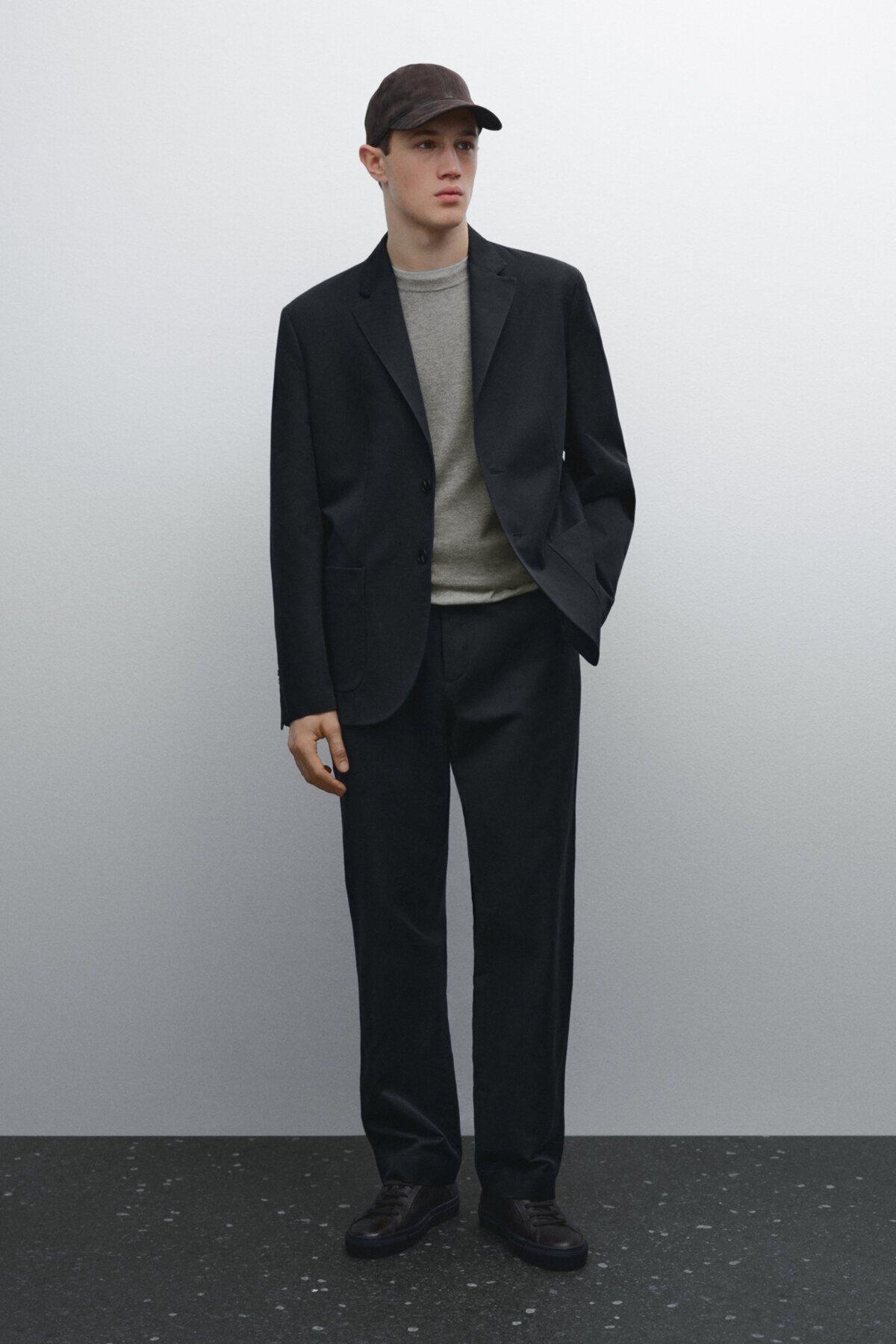 شلوار مناسب دوش دار ترکیبی پنبه ای Massimo Dutti