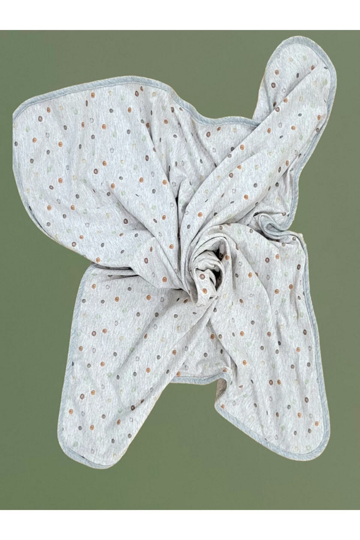 PAMUK HANIM OUTLET Tek katlı Pamuklu Penye Kız erkek Yenidoğan-bebek Kundak Battaniyesi/puantiye fotoğrafı 3 (önizleme)