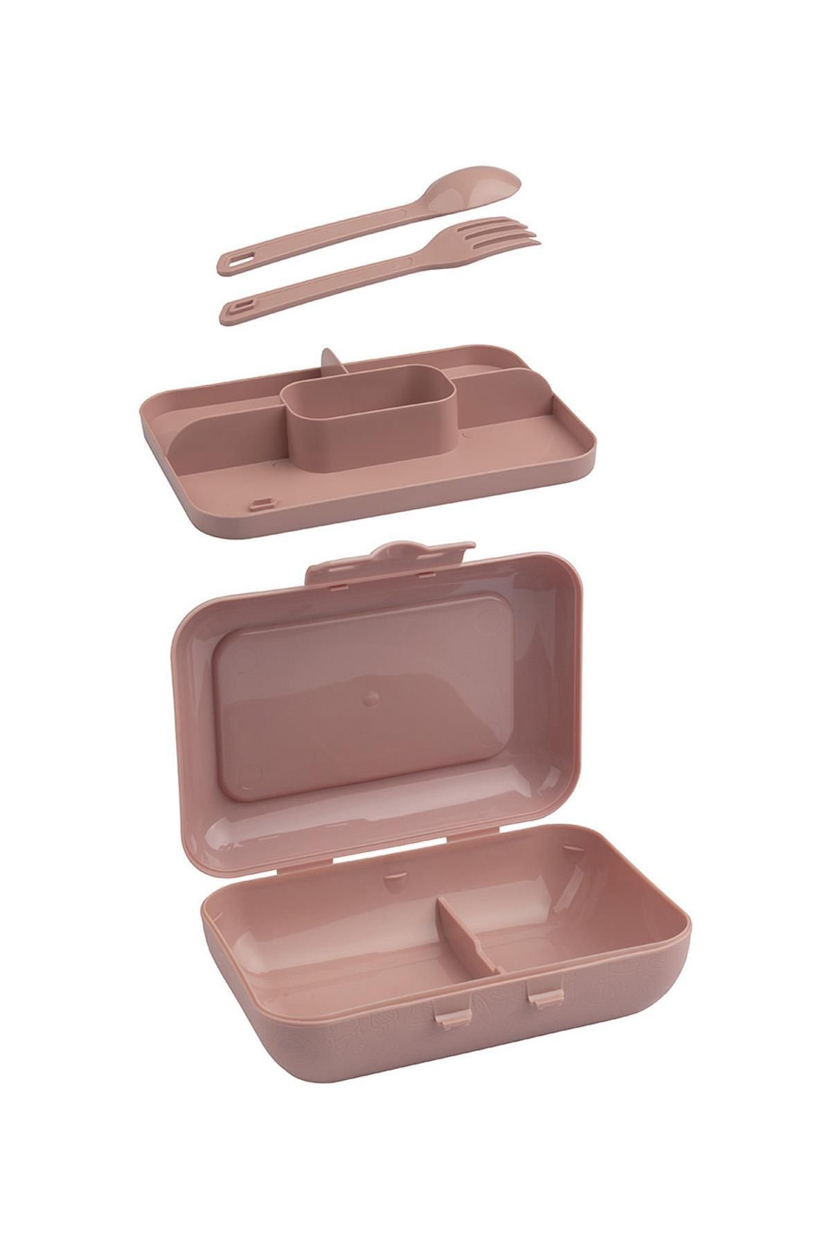 Okyanus Home-Powder Lunch Box 2 Layers 5 Compartments Lunch Box with Self Fork and Spoon 5
