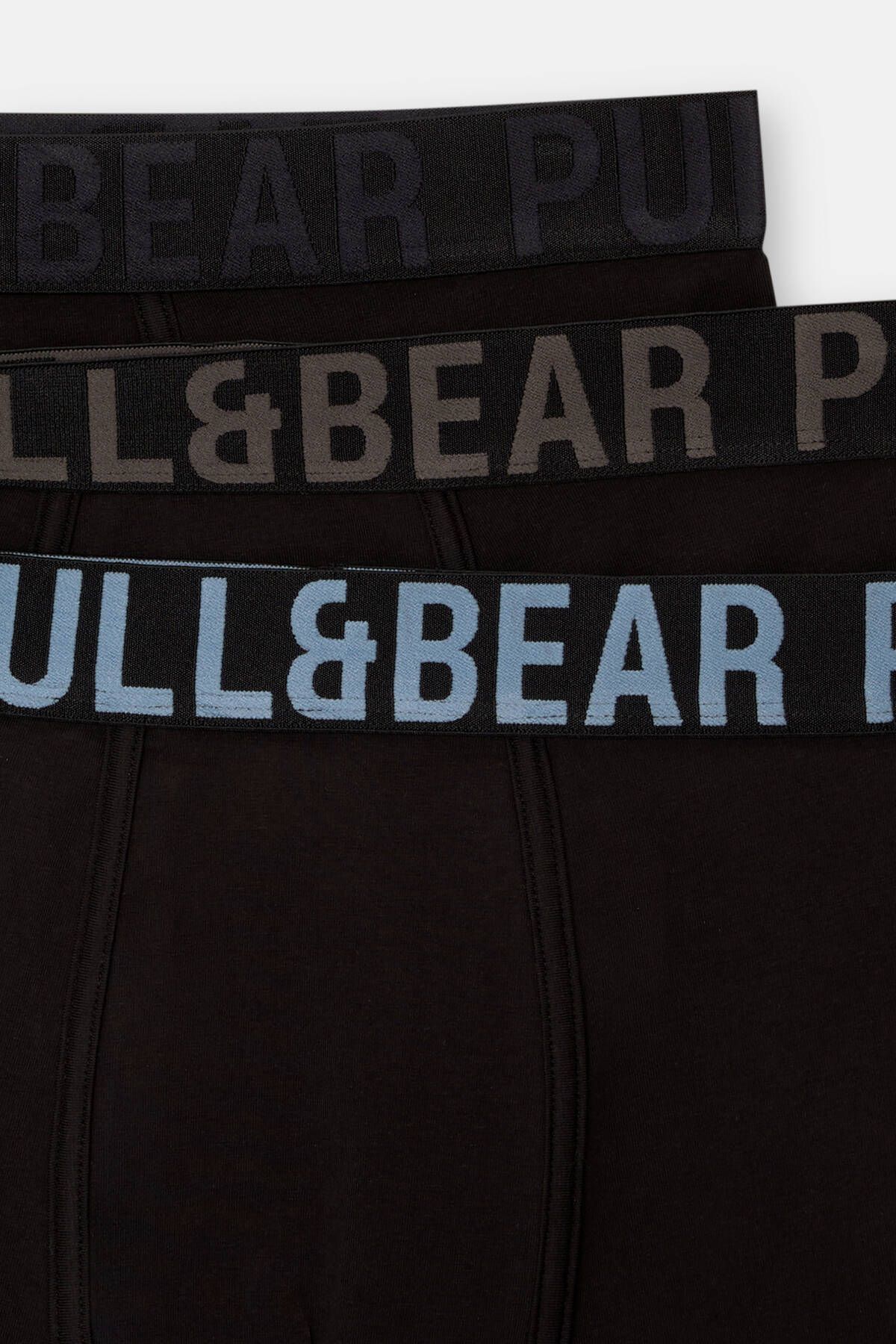 شورت باکسر مشکی مردانه بسته بوکسور 3 P و B Pull Bear Pull & Bear