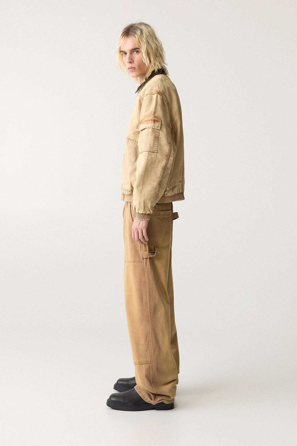 شلوار چند رنگ مردانه نجار قهوه ای اورجینال Pull Bear Pull & Bear
