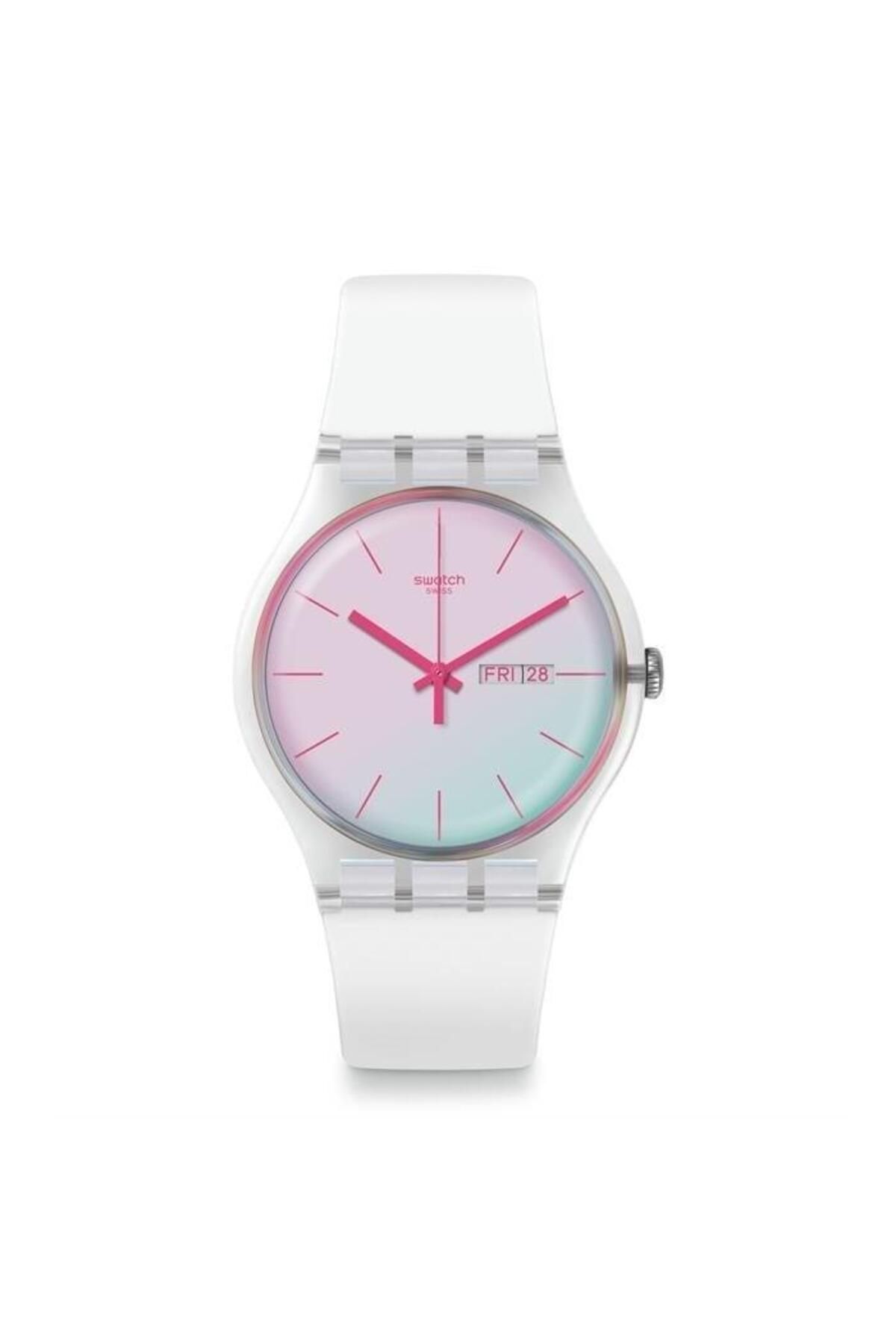 Swatch-ساعة يد نسائية بيضاء SUOK713 1