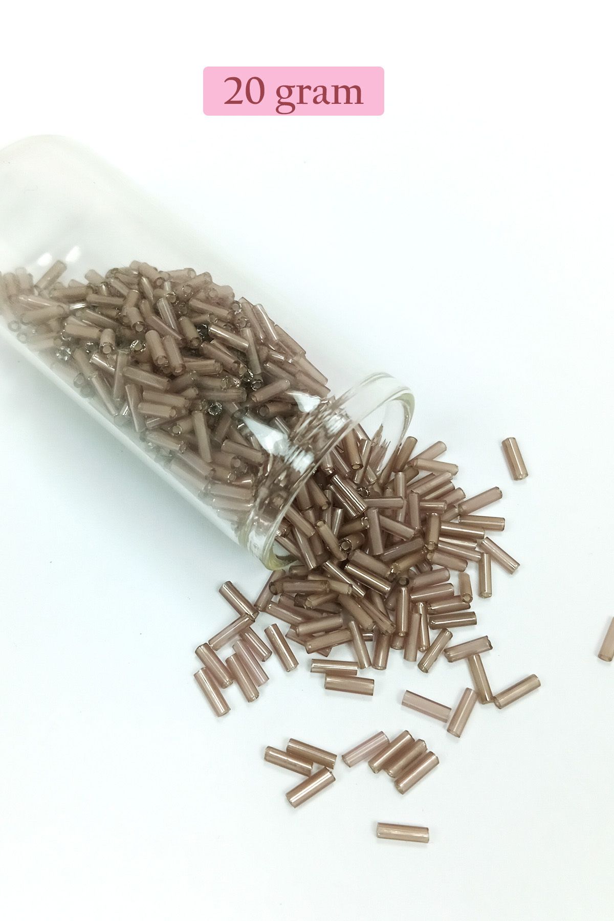 Royaleks Uzun Boru Kesme Boncuk Çap 2mm Uzunluk 10 mm - 20 Gram - Duman - BNC253