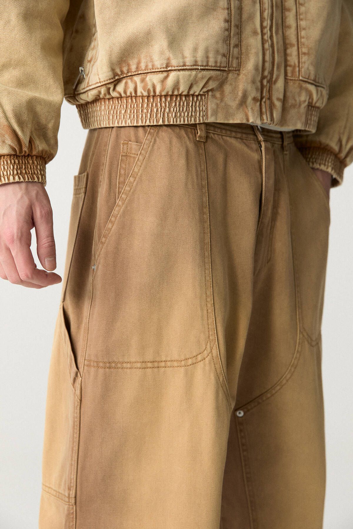 شلوار چند رنگ مردانه نجار قهوه ای اورجینال Pull Bear Pull & Bear