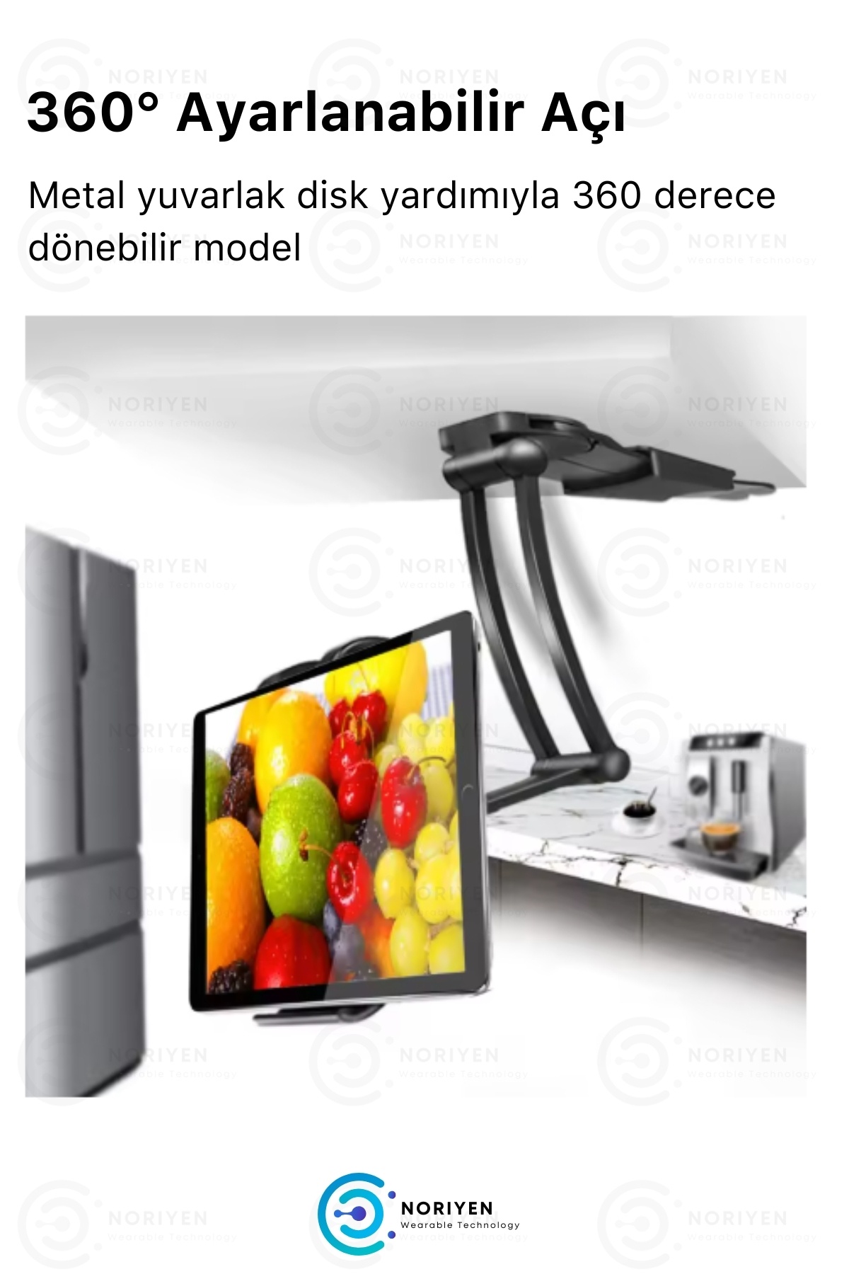 Çok Fonksiyonlu Portatif ve Masaüstü Tüm Telefon ve Tabletlere Uyumlu Metal Kasa Tutucu Stand Siyah