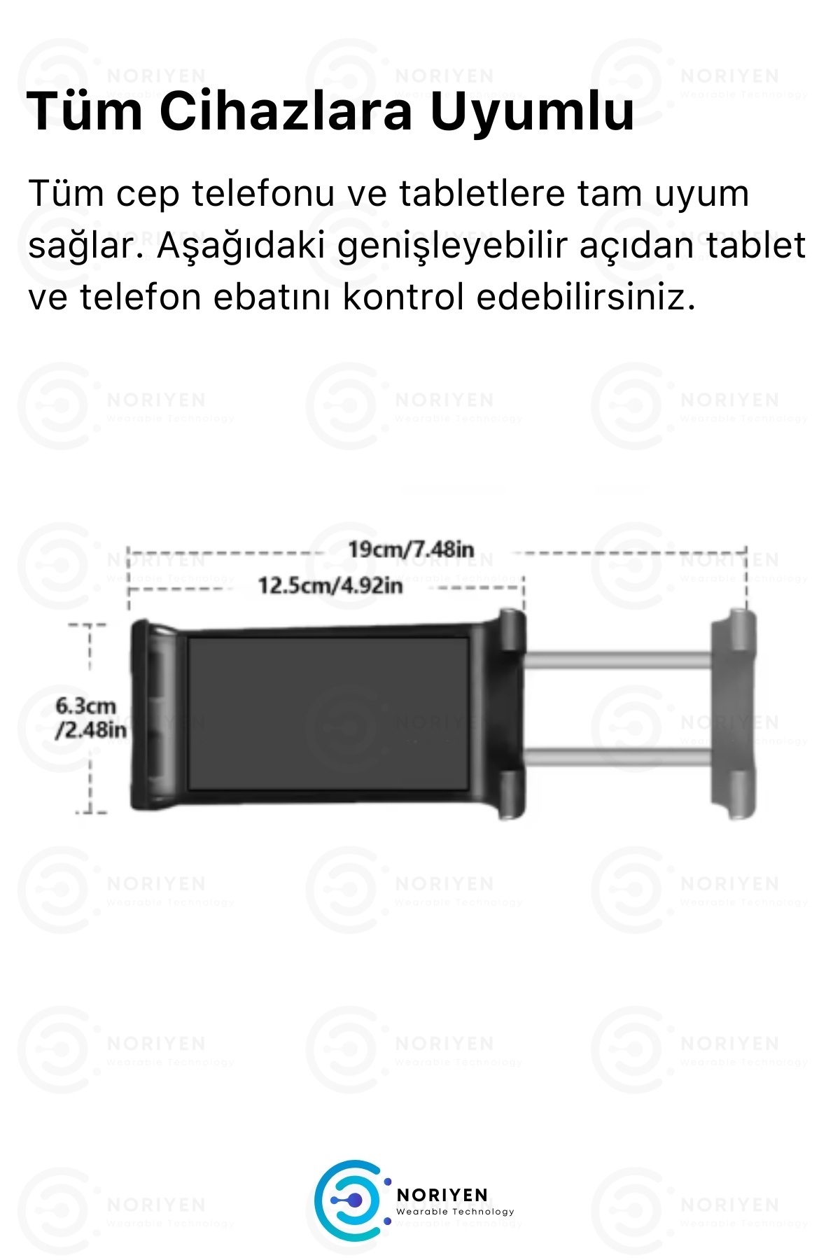 Çok Fonksiyonlu Portatif ve Masaüstü Tüm Telefon ve Tabletlere Uyumlu Metal Kasa Tutucu Stand Beyaz