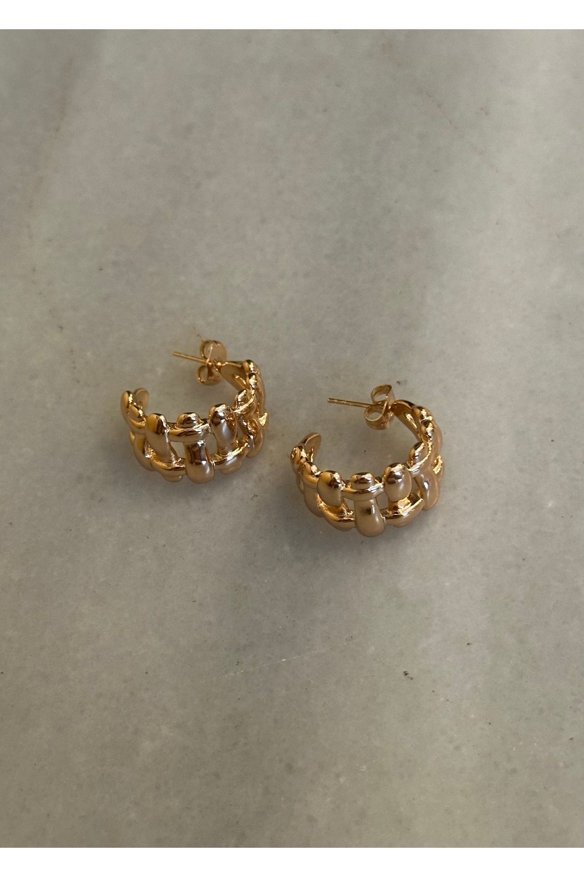 KİLİGİSTANBUL-Gold Color Xuping Earring 3 cm 5