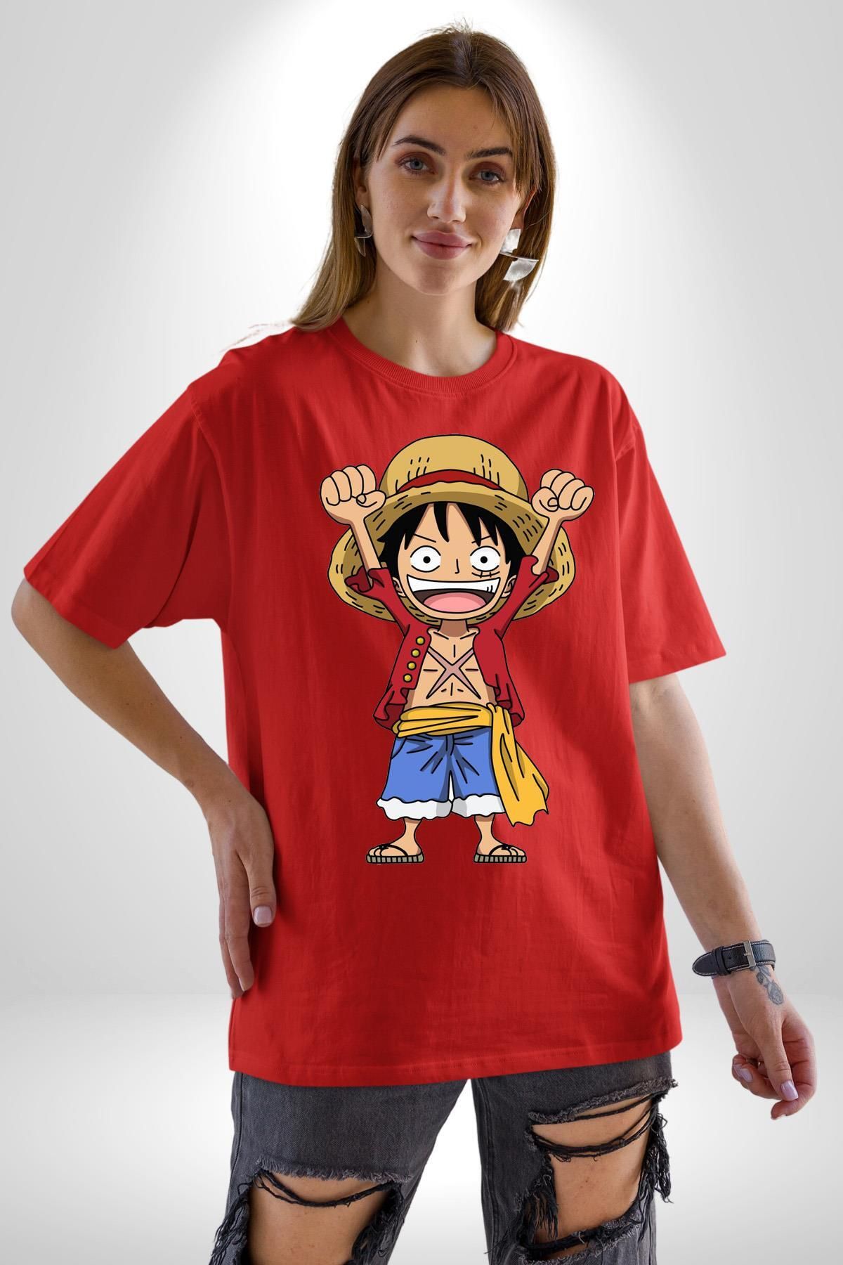 Navcoli-Anime Pirate Hero Adventurer Spirit and Pirate Graphic Printed Cotton Combed Cotton Women Men's Red T-Shirt 1